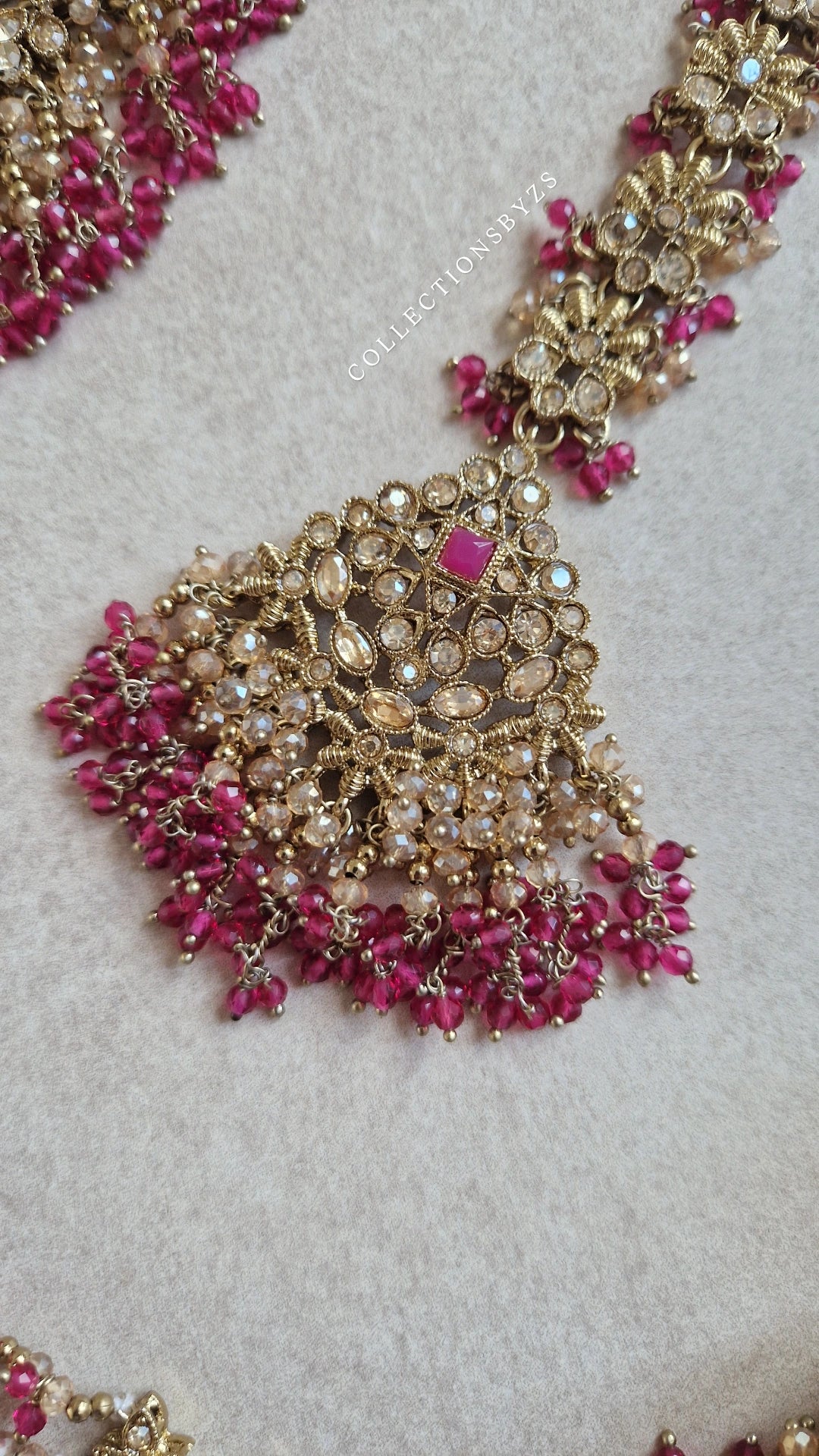 AMELIA-  Bridal/Semi Bridal Indian Jewellery set - BOLD PINK