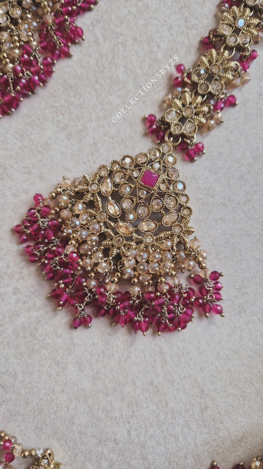 AMELIA-  Bridal/Semi Bridal Indian Jewellery set - BOLD PINK