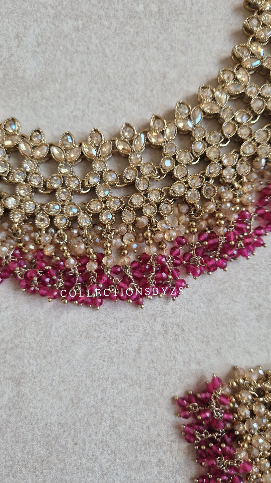 AMELIA-  Bridal/Semi Bridal Indian Jewellery set - BOLD PINK