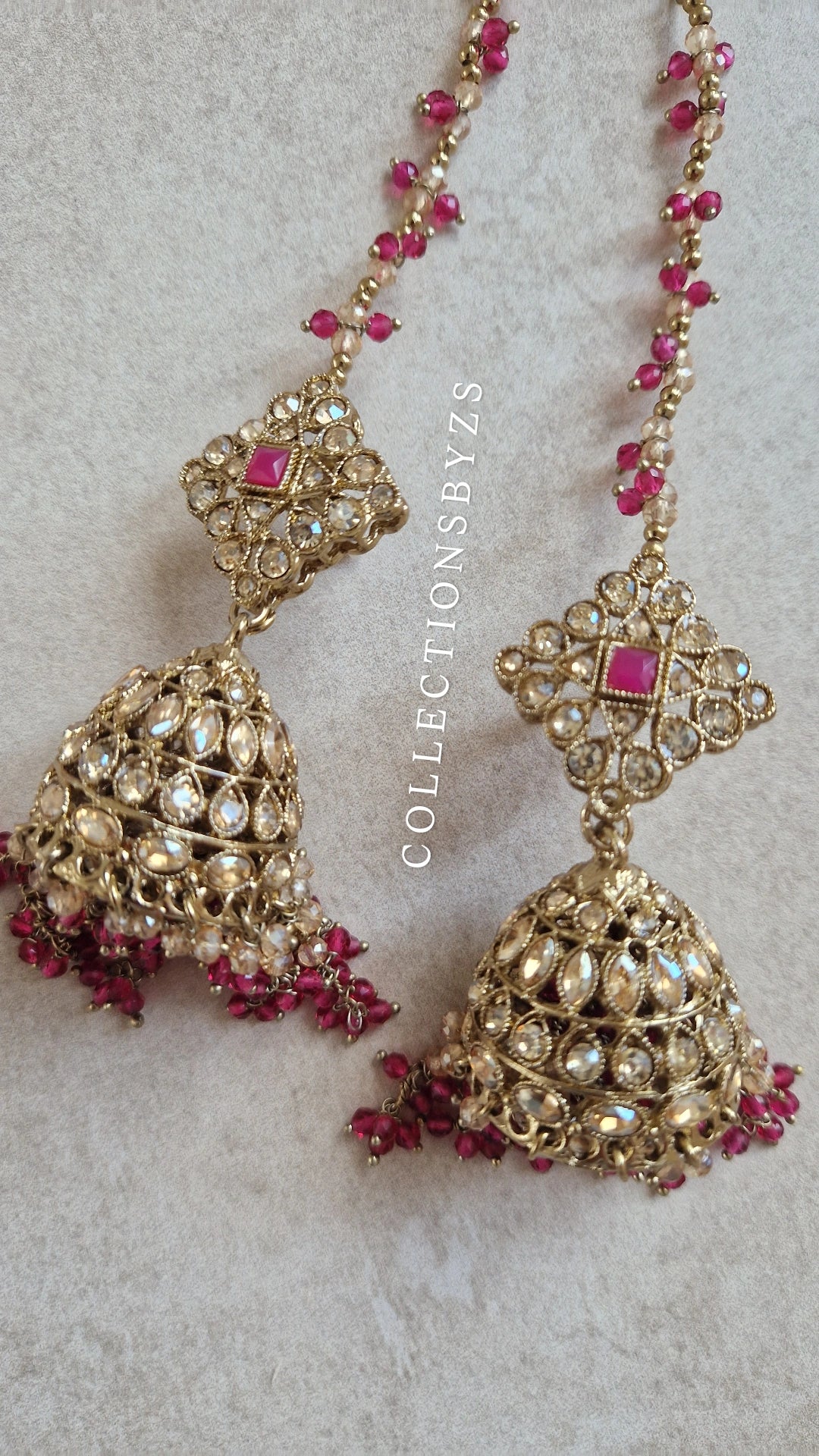 AMELIA-  Bridal/Semi Bridal Indian Jewellery set - BOLD PINK