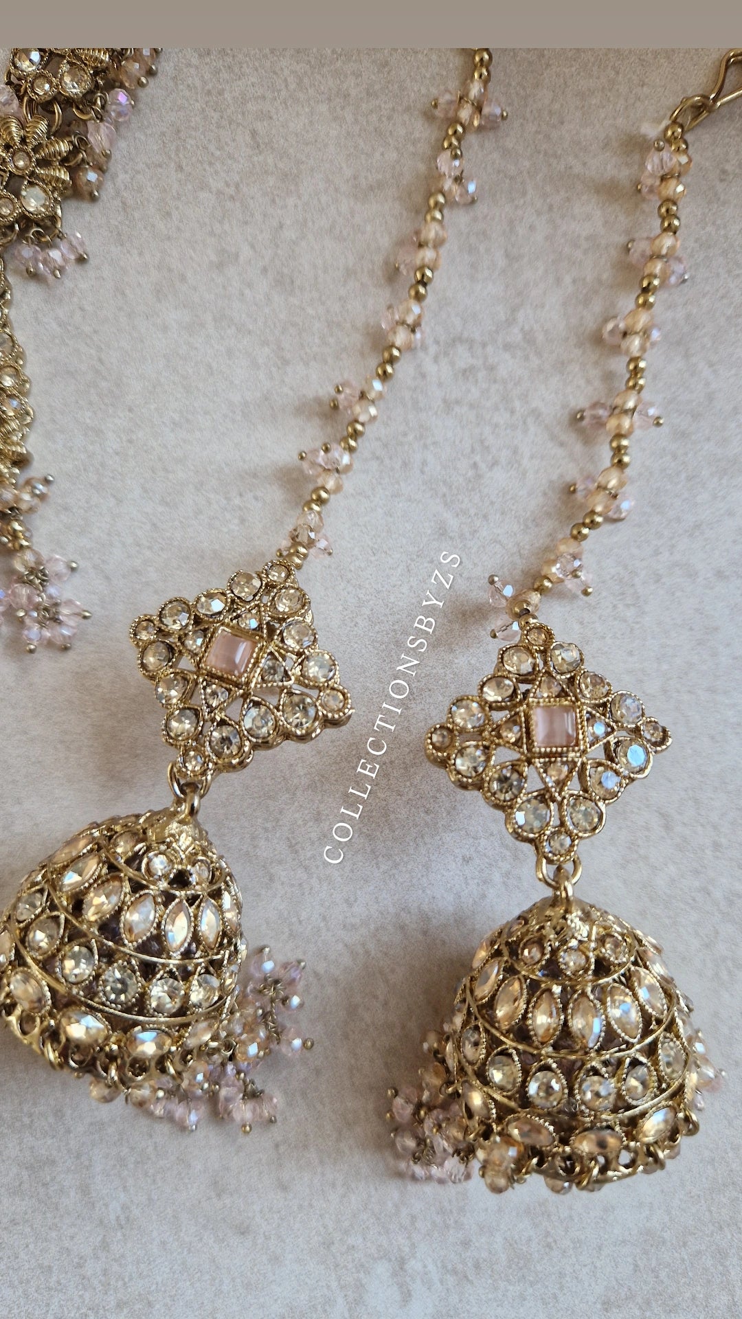 AMELIA-  Bridal/Semi Bridal Indian Jewellery set - BABY PINK