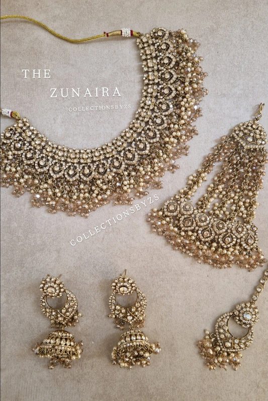 ZUNAIRA - Stunning Indian Semi Bridal/Party Wear Set- FULL GOLD