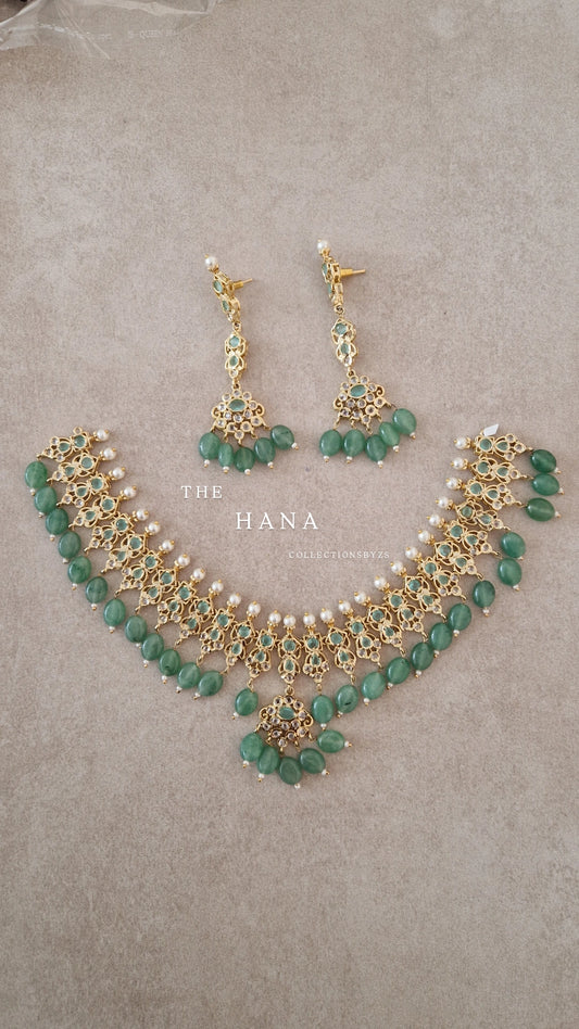 HANA - *Premium* range - Indian Golden Necklace and Earrings Set