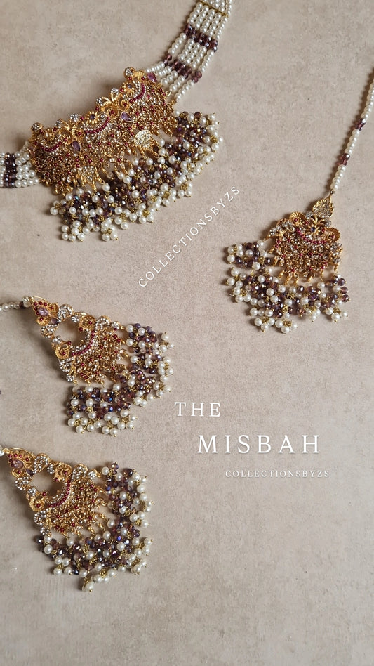 MISBAH  -  PURPLE- Pakistani Jewellery Set