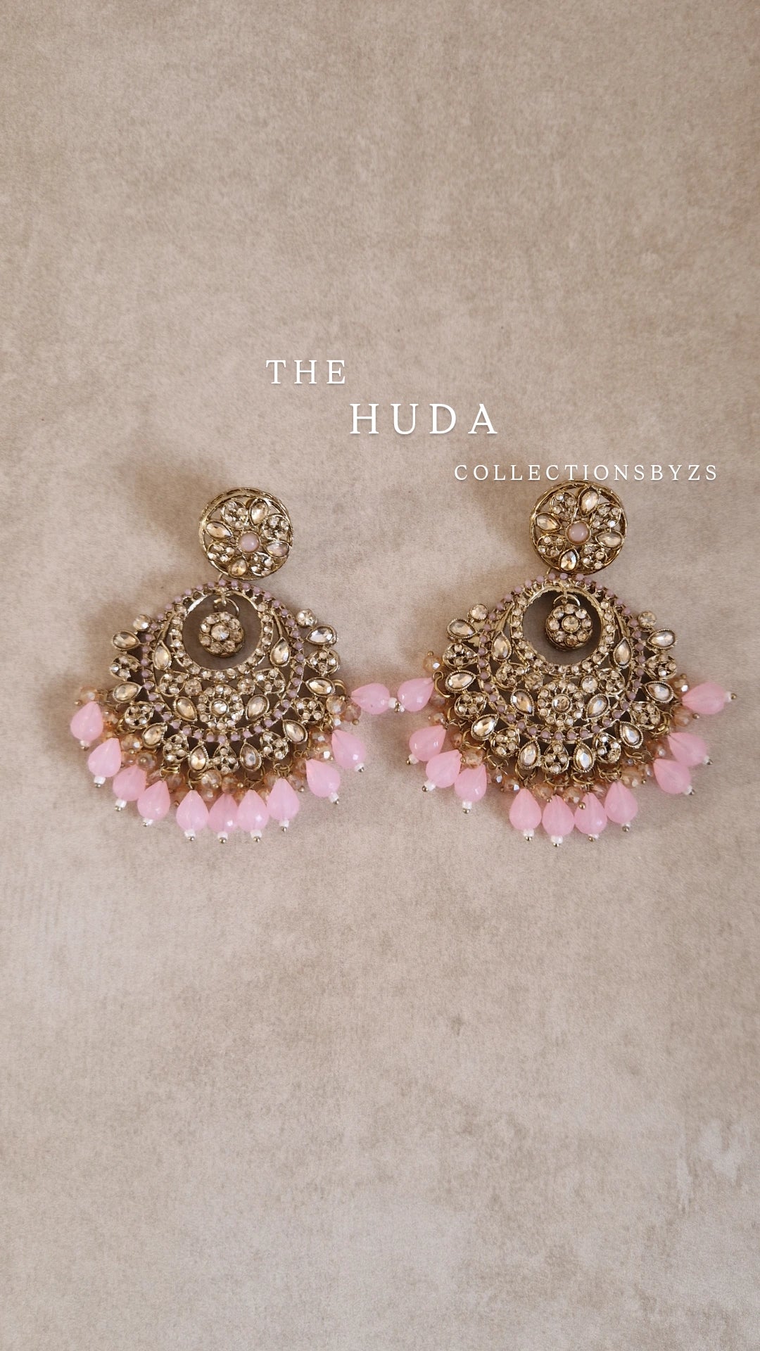 HUDA - Indian Desi Earrings Value - PINK