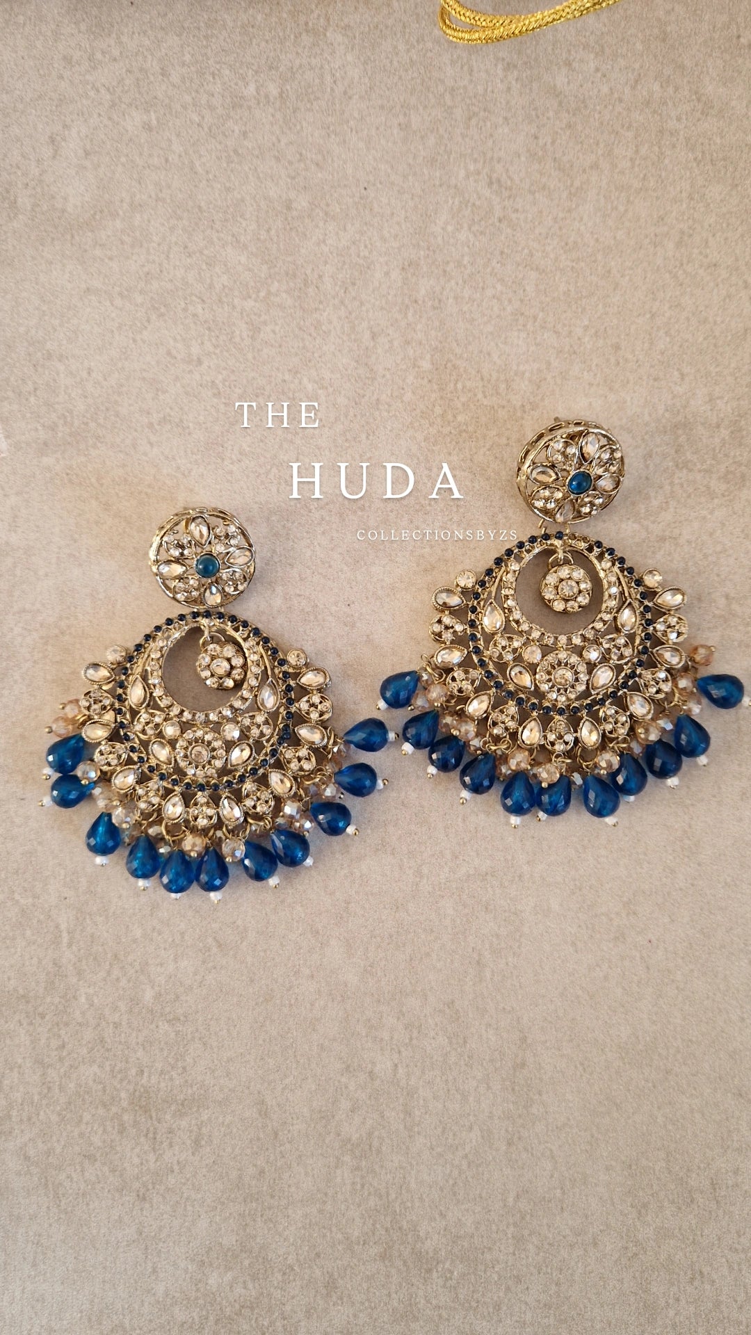 HUDA-  Indian Desi Earrings Value - BLUE
