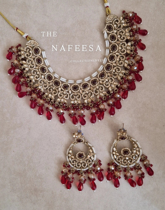 NAFEESA- CLEARANCE - 2pc Indian Jewellery Set - MAROON