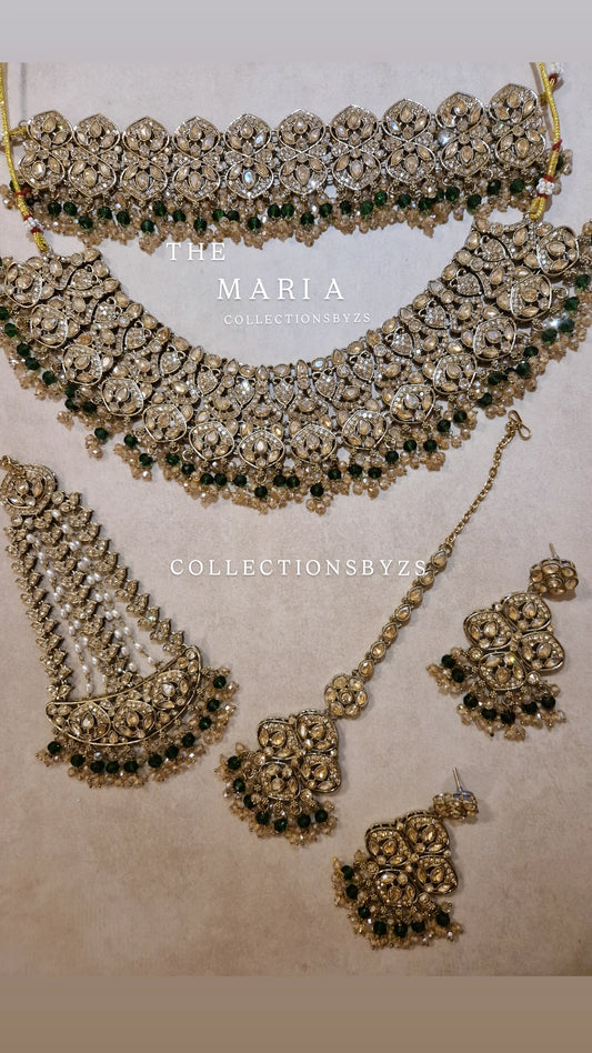 MARIA -  Indian Bridal/Semi Bridal Party Wear Set -  DARK GREEN