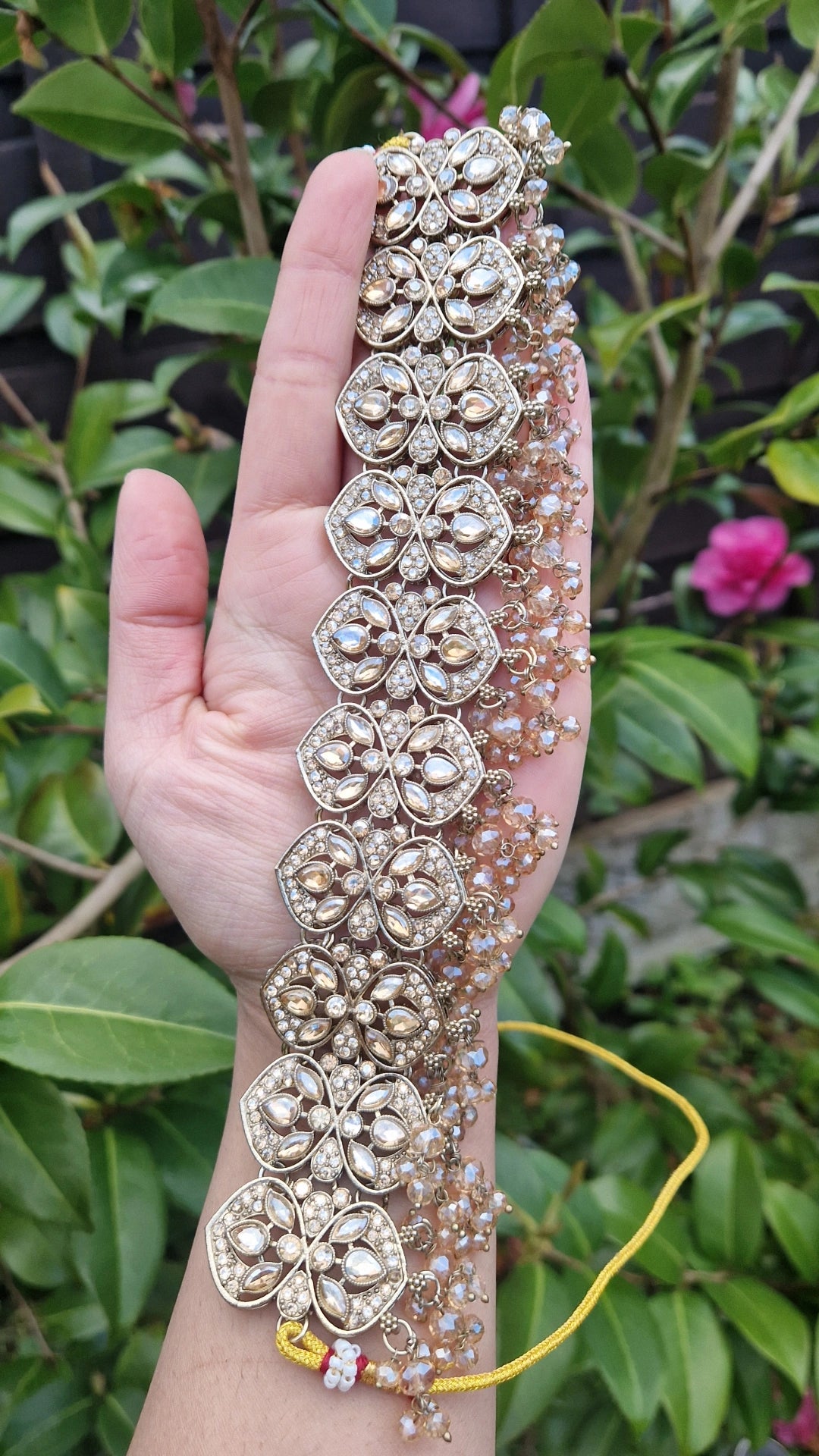 MARIA - Indian Choker Set-  Choker, Earrings, Tikka & Passa (Jhumar) GOLD