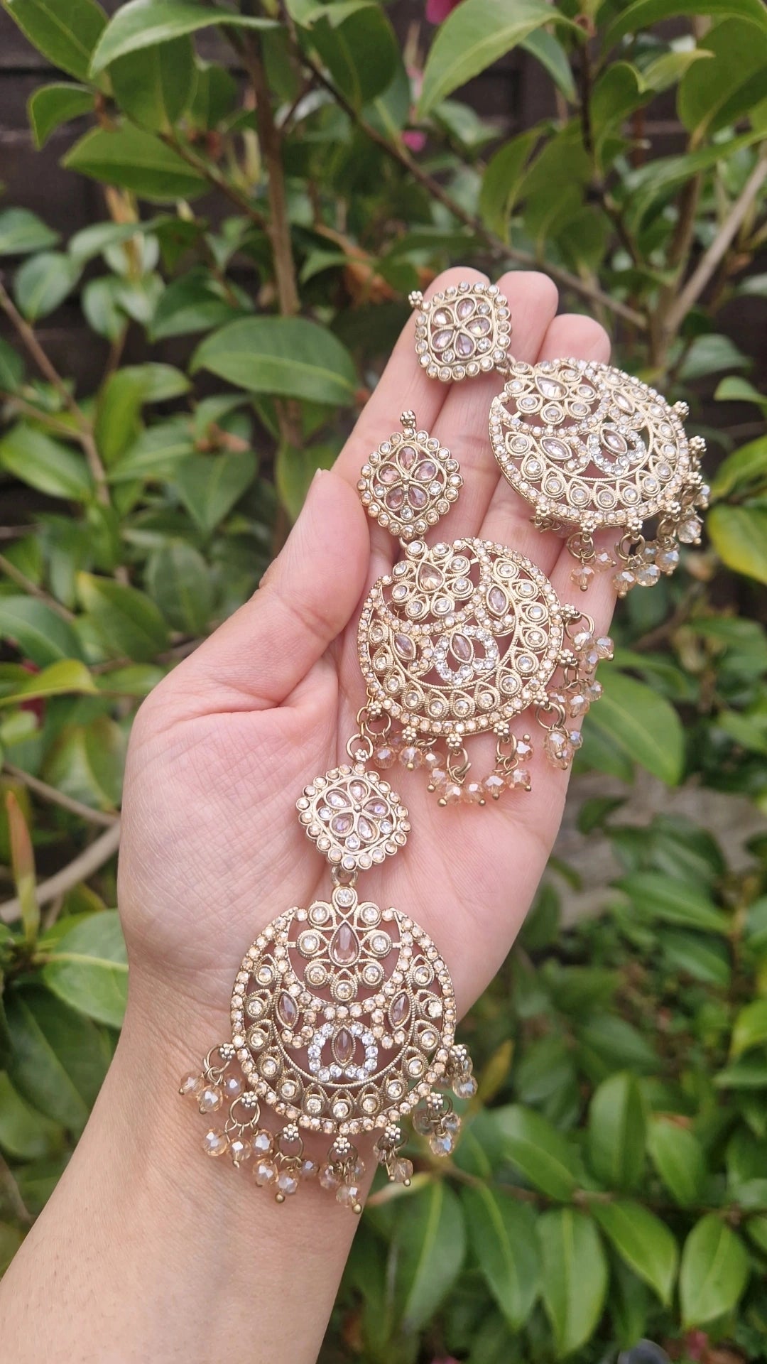 KIRAN - Golden and Silver two toned elegant Indian Jewellery Set.