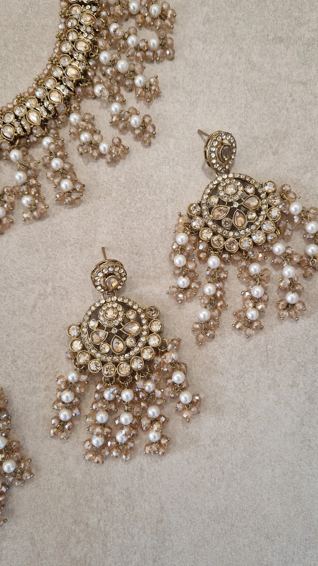 ALEEHA - *SALE*Stunning Golden Elegant Pearl Indian Jewellery Set