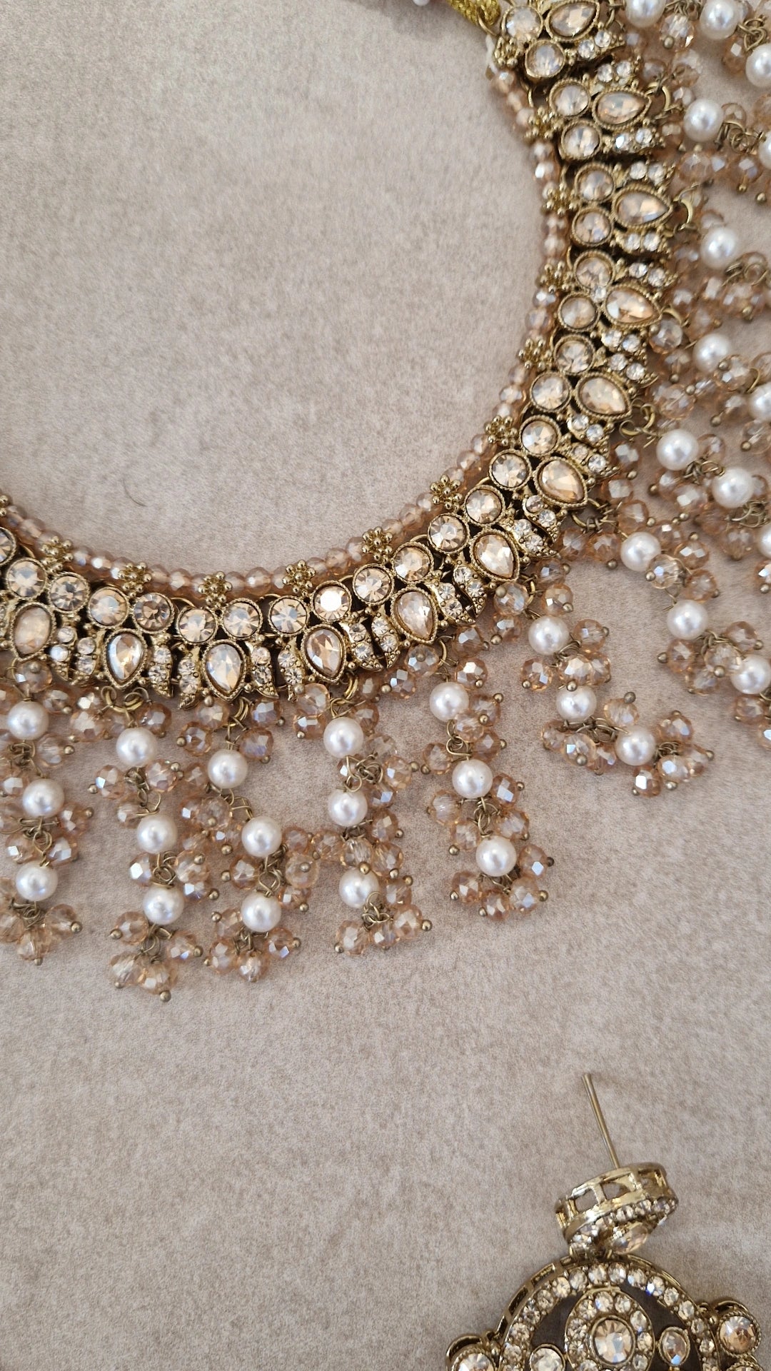 ALEEHA - *SALE*Stunning Golden Elegant Pearl Indian Jewellery Set
