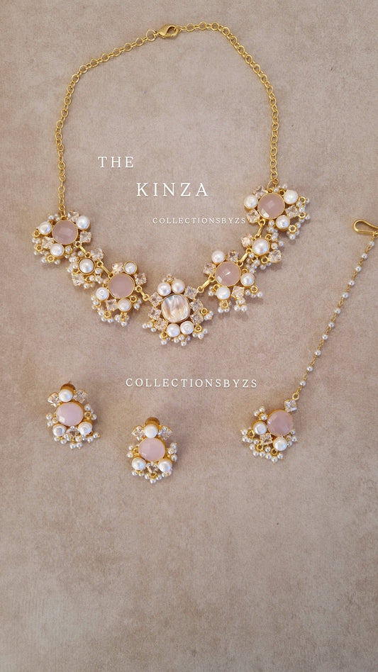KINZA-  Small yet Beautiful Elegant Premium Mother of Pearl Set and Pink Set