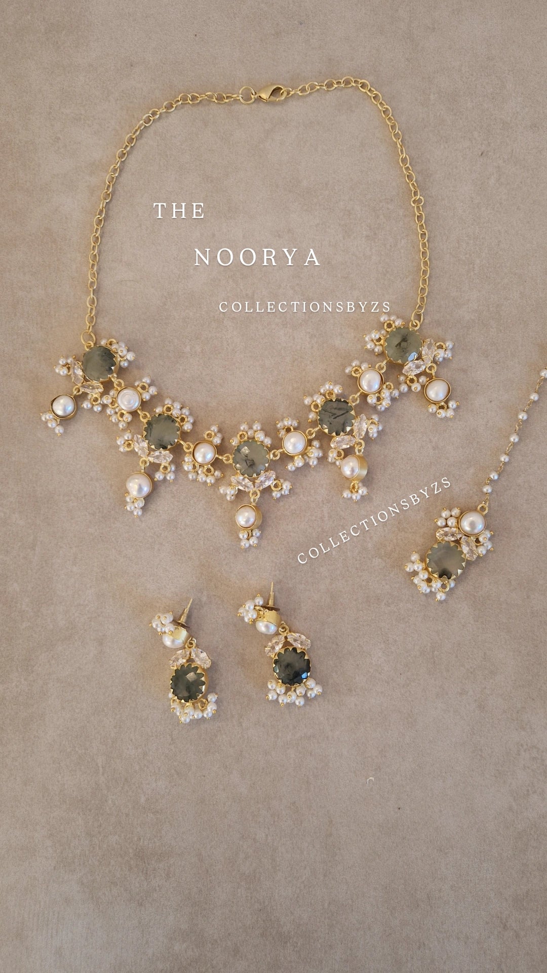 NOORYA-  Small yet Beautiful Elegant Premium Mother of Pearl Set and Green Set