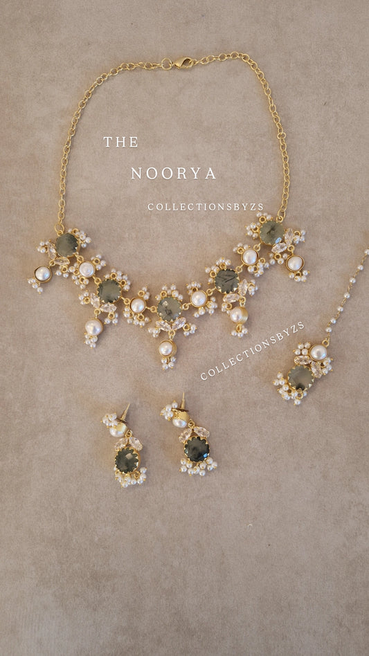 NOORYA-  Small yet Beautiful Elegant Premium Mother of Pearl Set and Green Set