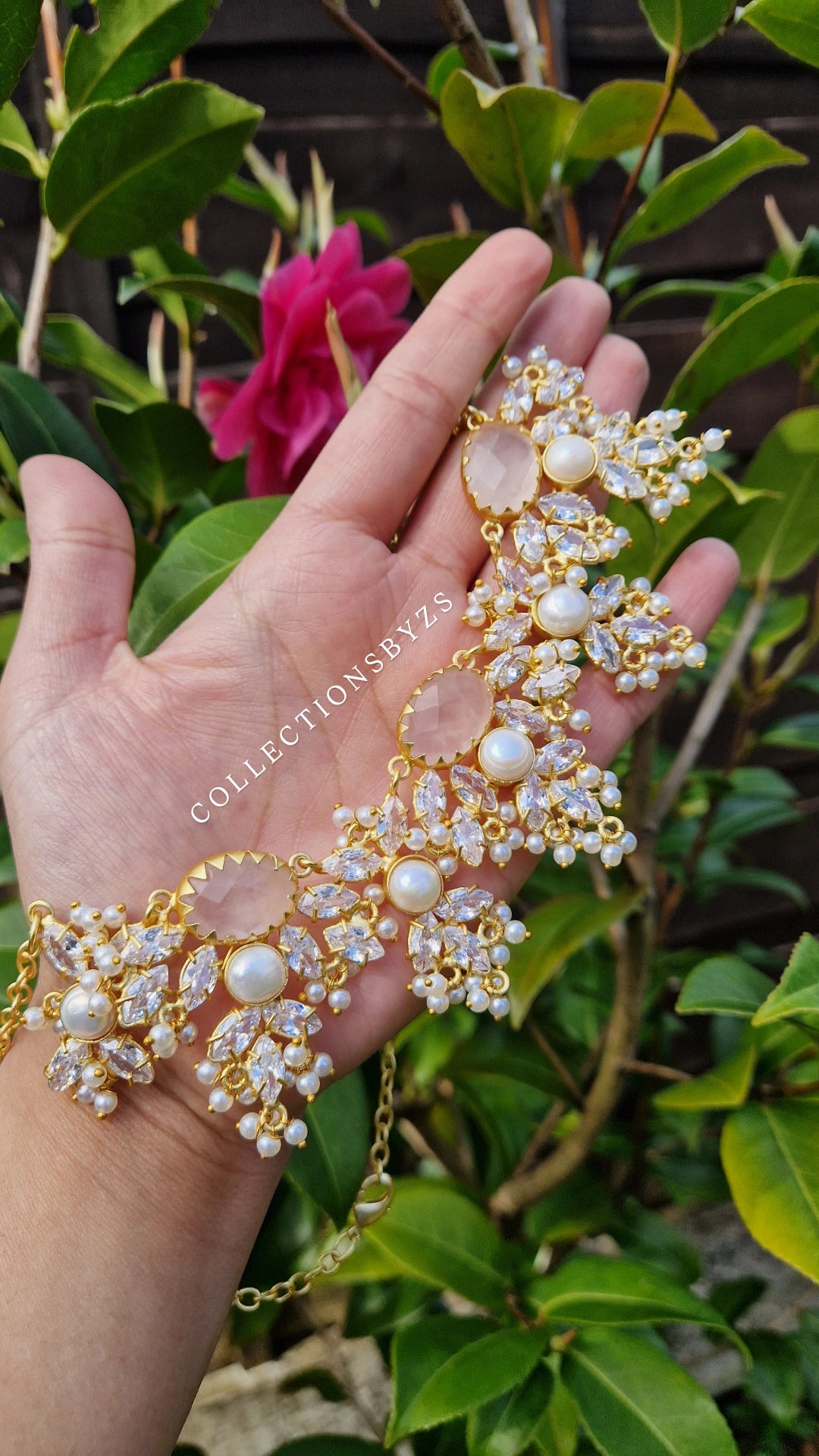 JEMIMA- Elegant, Luxury Rose Quartz Necklace Set