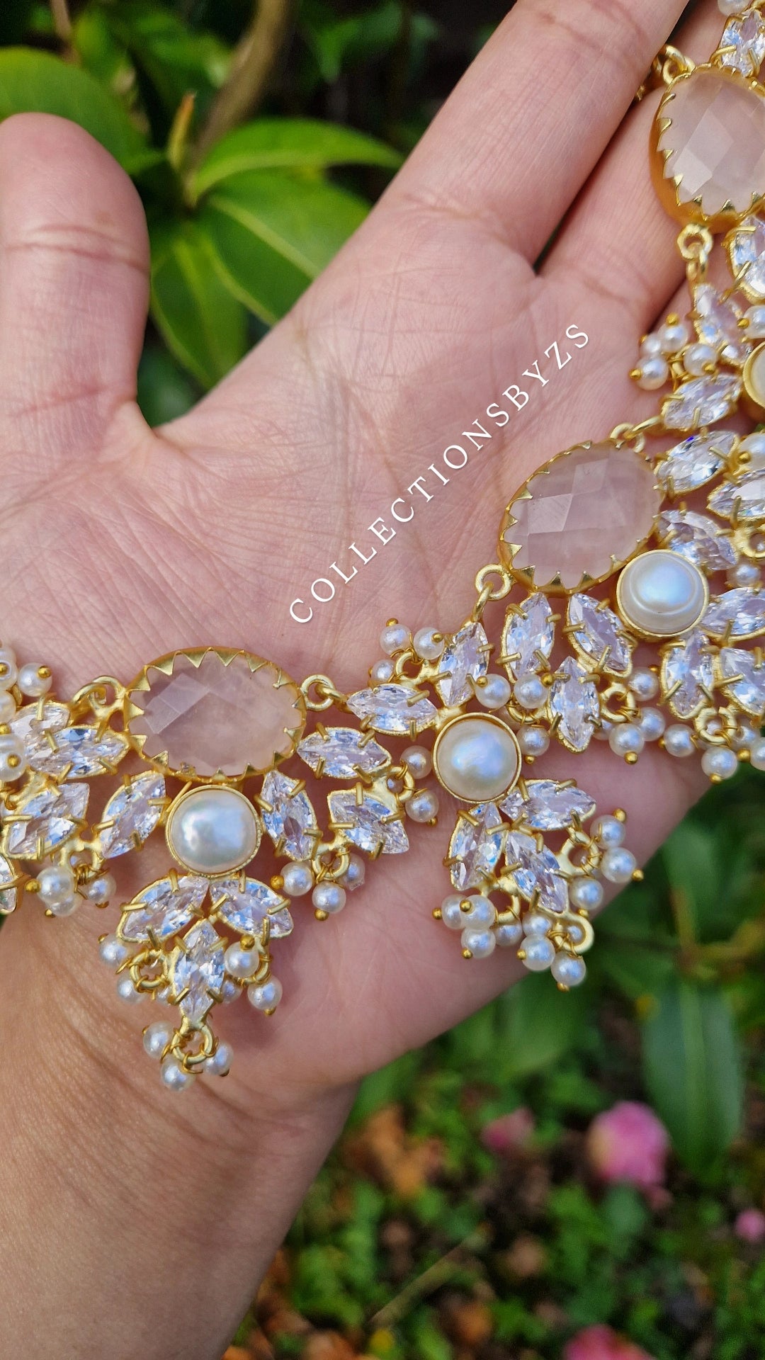 JEMIMA- Elegant, Luxury Rose Quartz Necklace Set