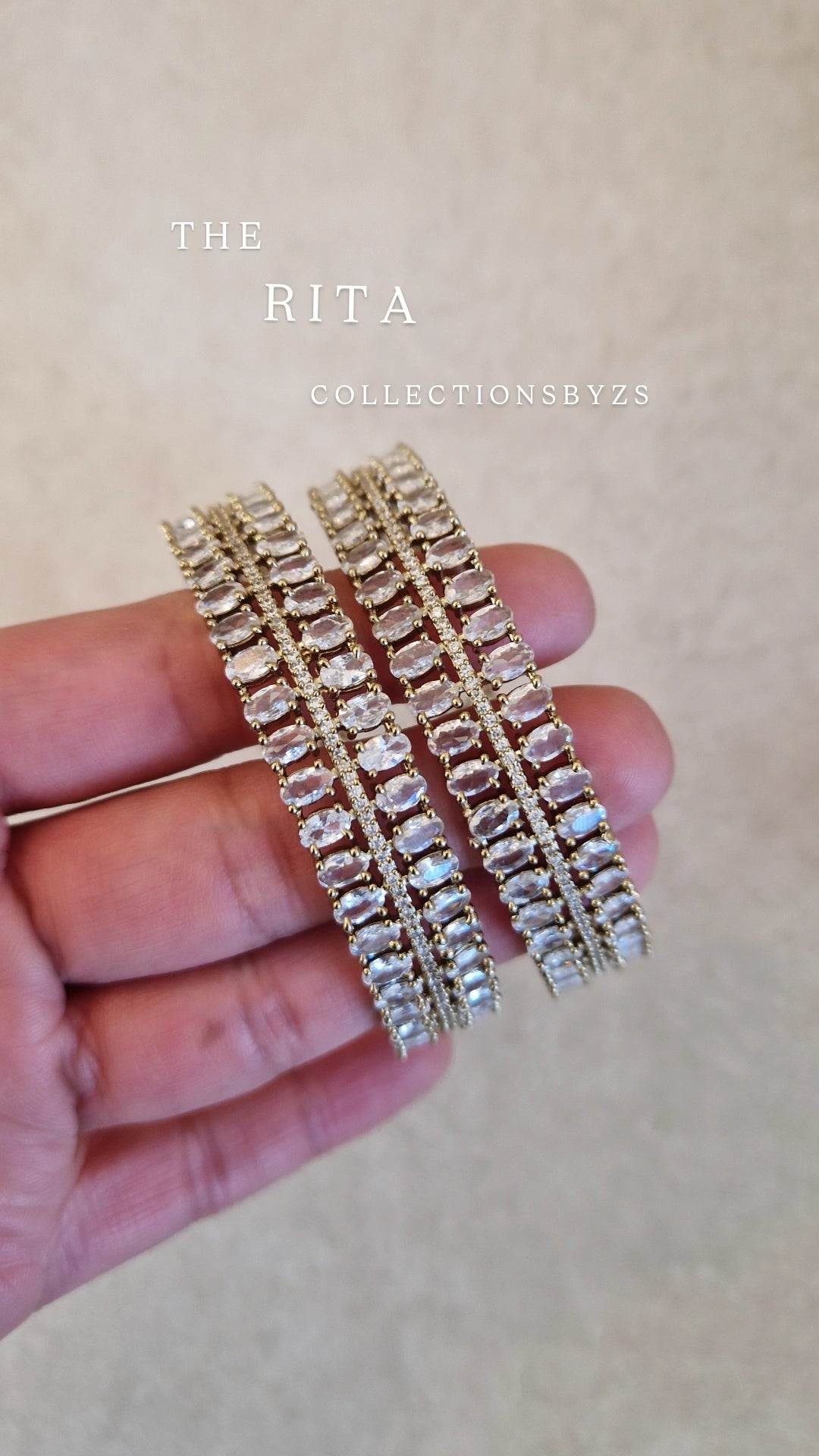 RITA - Luxury Silver American Diamond Bangles