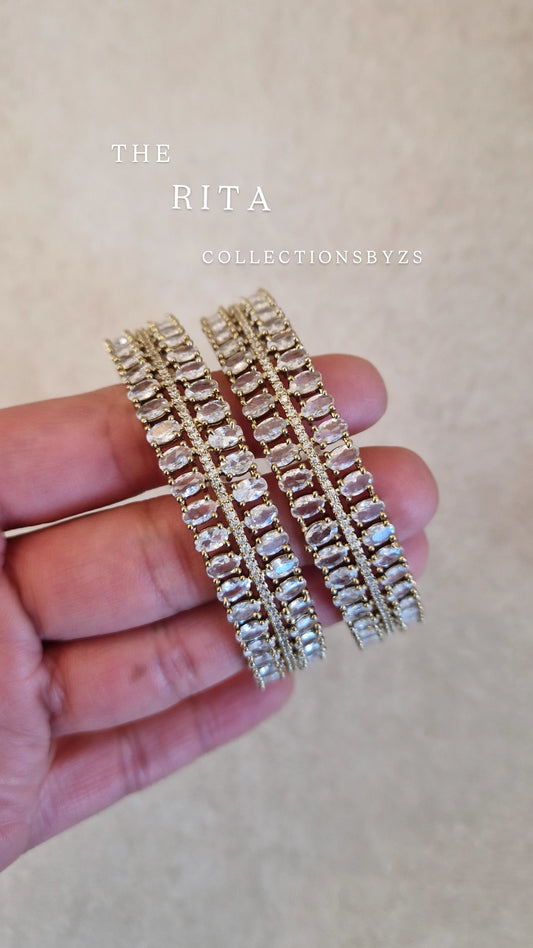 RITA - Luxury Silver American Diamond Bangles