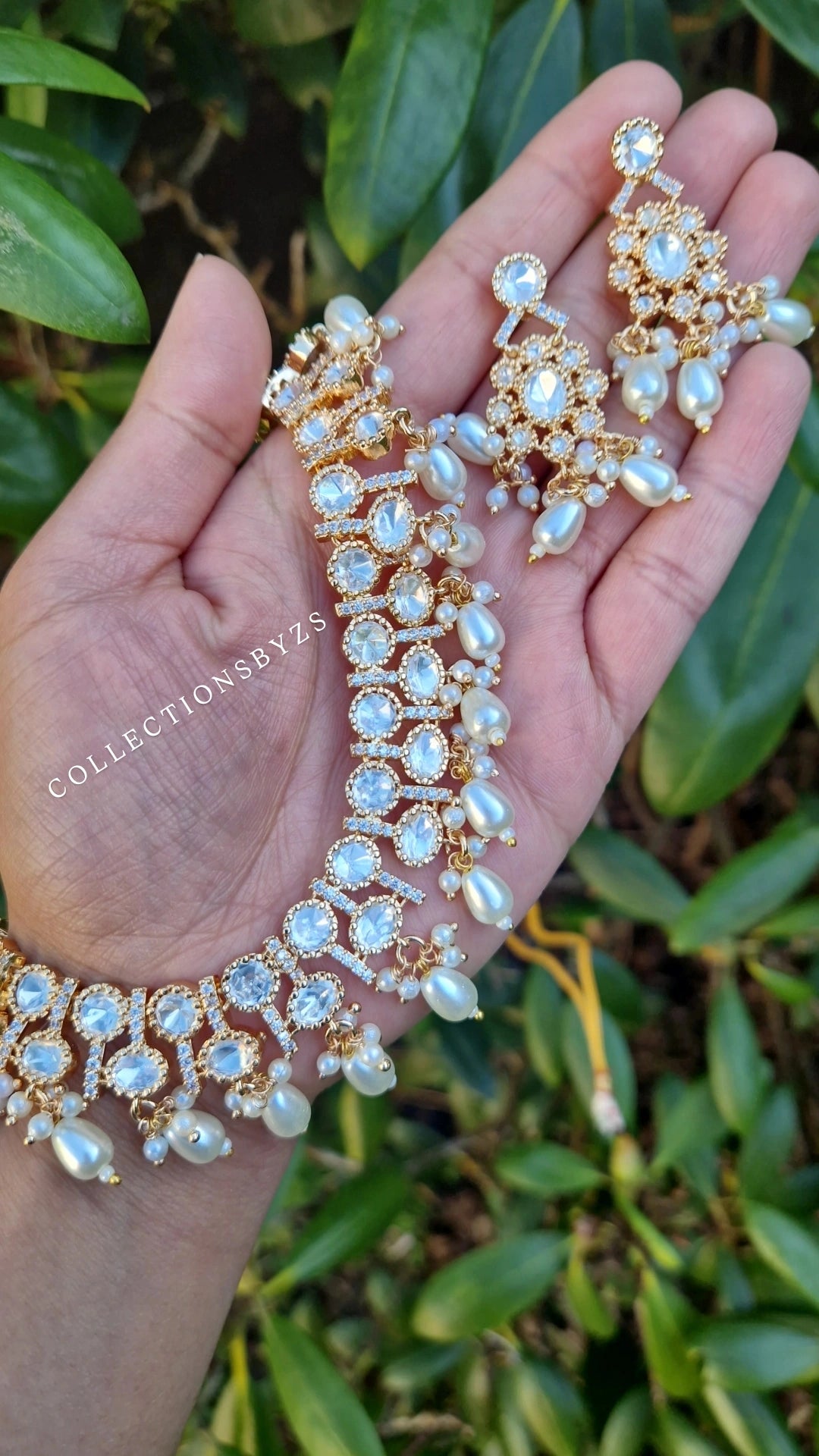 ELIZA-  *Premium* Monalisa Necklace Set- White Pearl