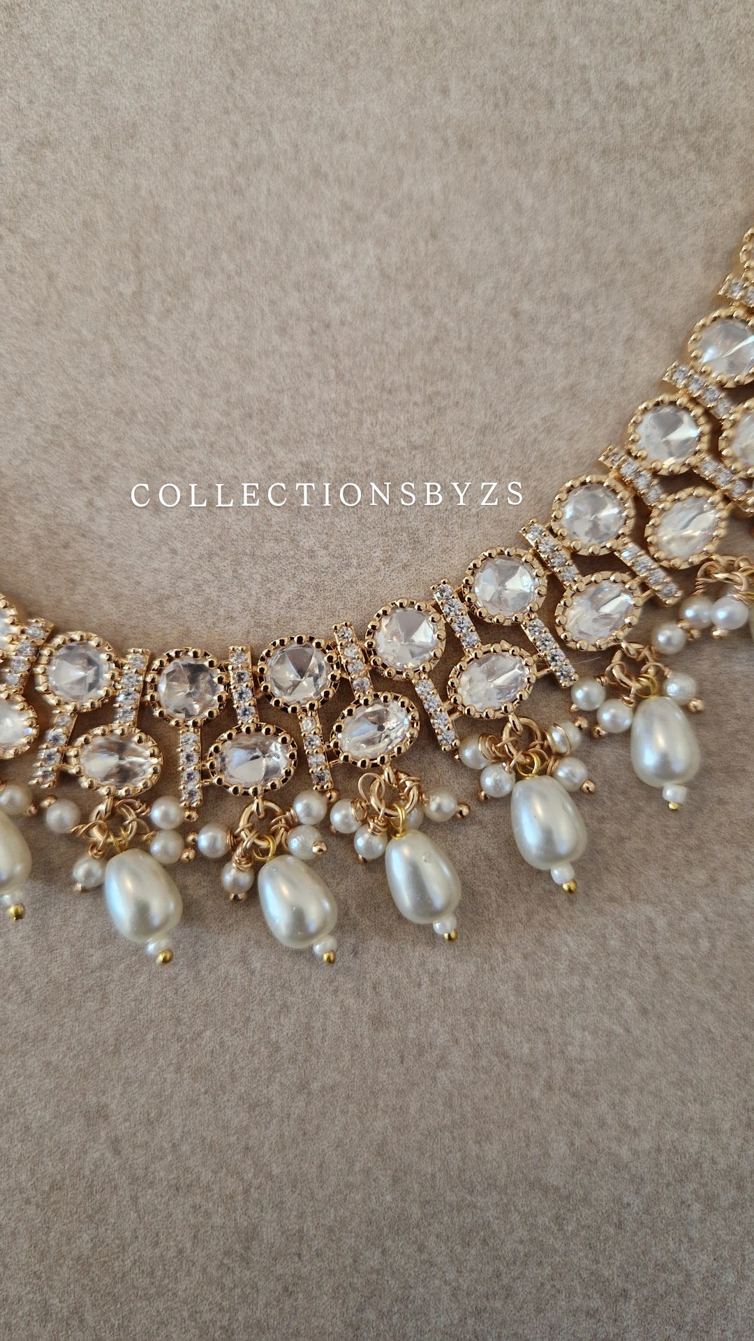 ELIZA-  *Premium* Monalisa Necklace Set- White Pearl