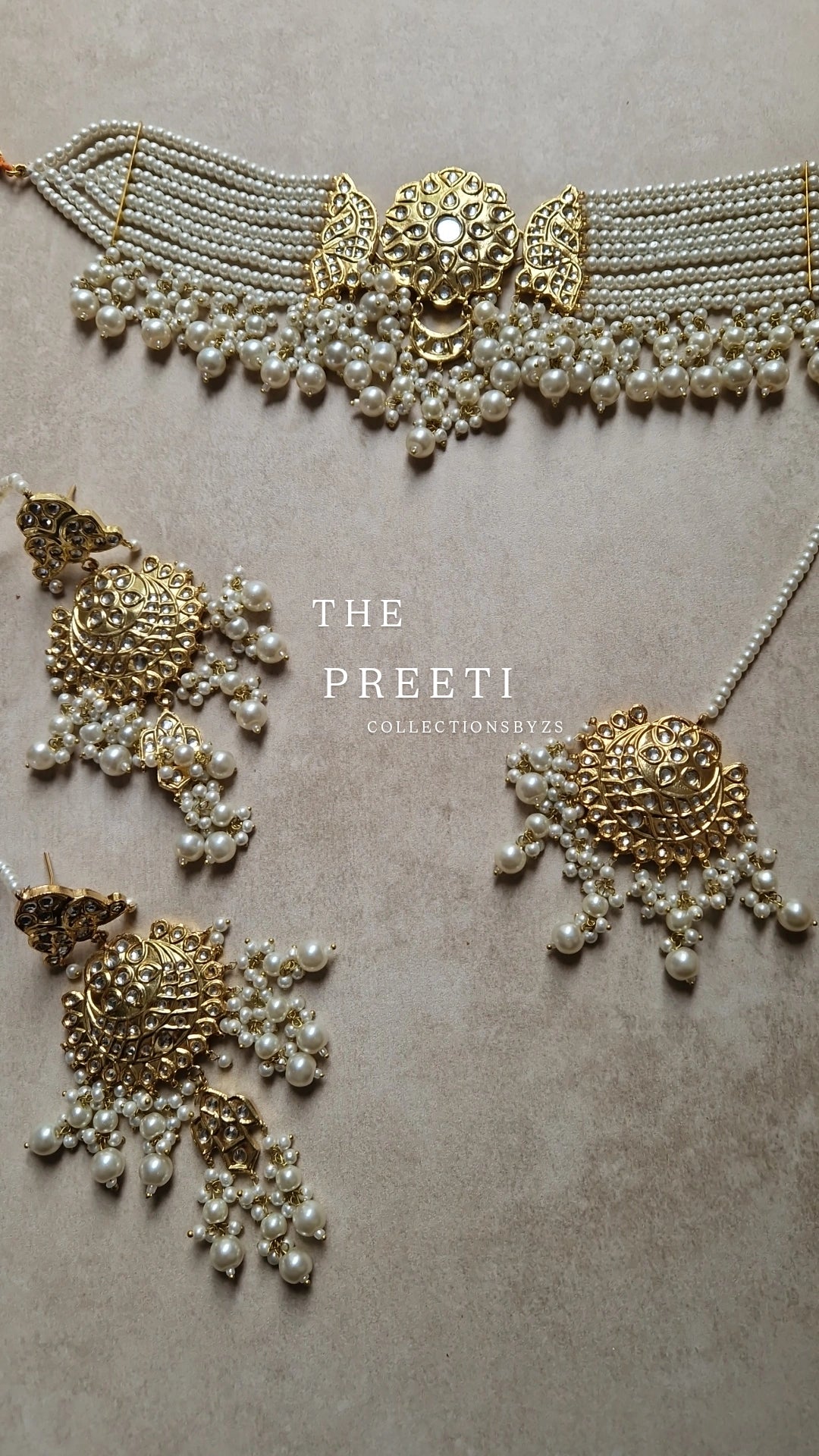 PREETI- Indian Inspired Kundan Choker Set. (Pakistani Made) -Oversized.
