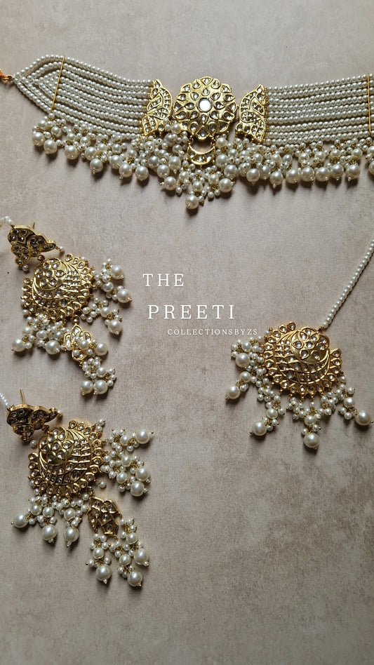 PREETI- Indian Inspired Kundan Choker Set. (Pakistani Made) -Oversized.