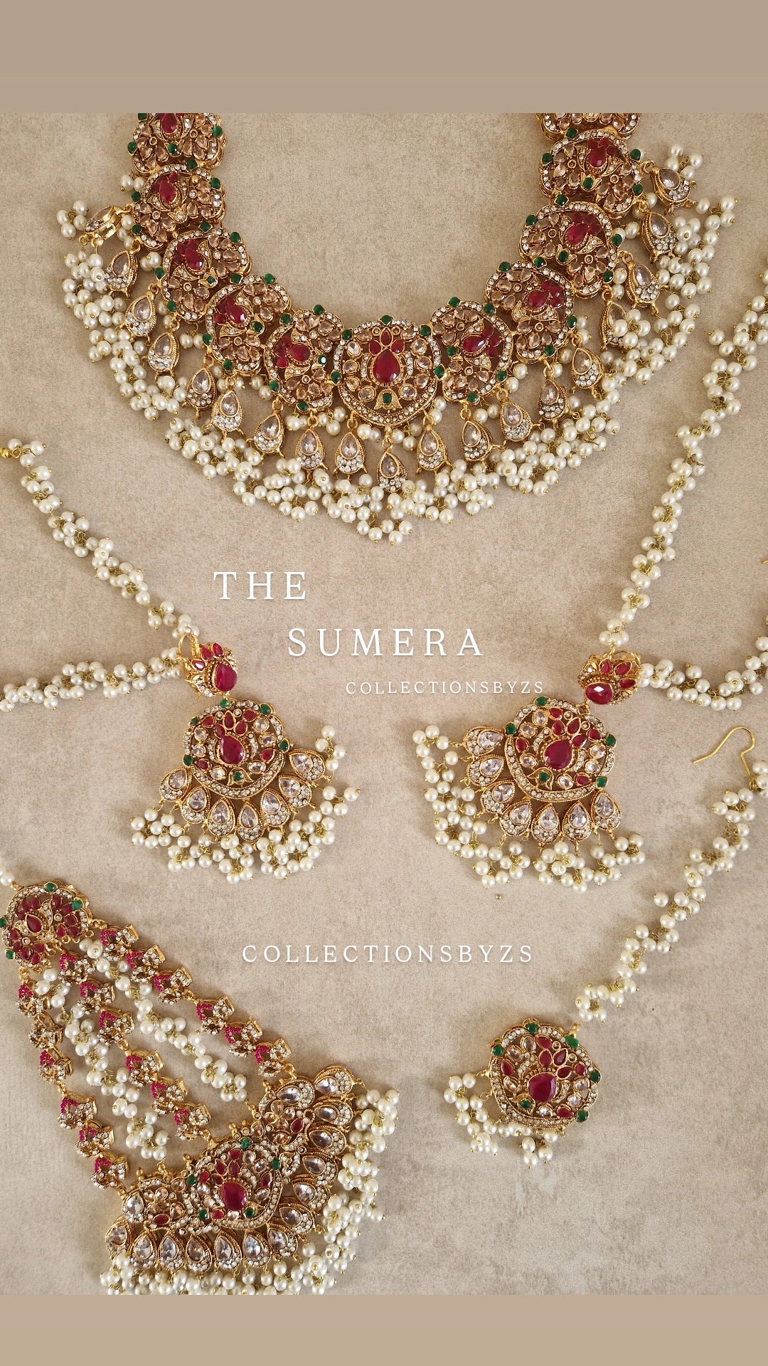 SUMERA- Elegant Regal Bridal Wedding Jewellery Set *NECKLACE VERSION*
