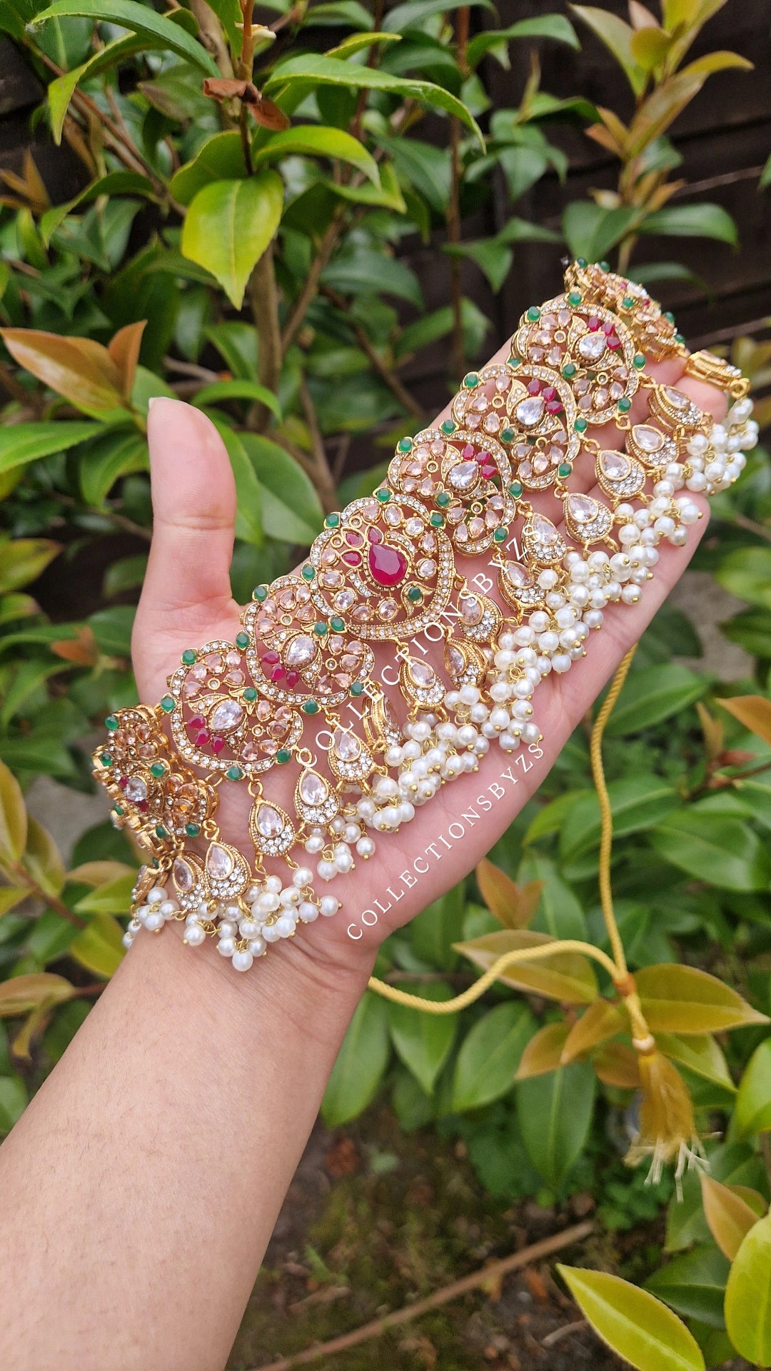 SUMERA- Elegant Regal *Choker* 4 piece set. Choker, Earrings, Tikka and Jhumar- LAUNCH OFFER
