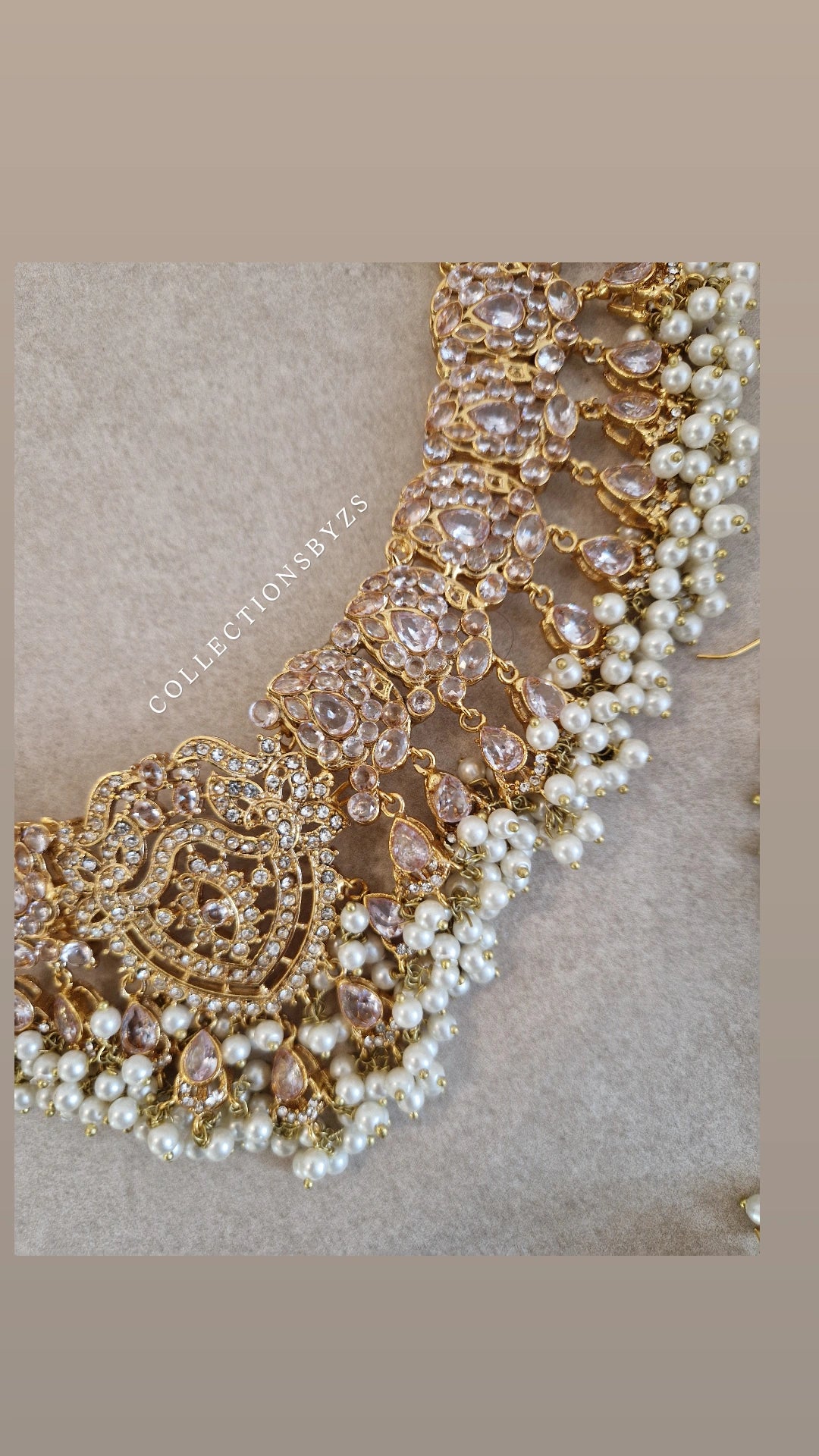 ALIMA- Beautiful Elegant Bridal Set - White and Pearl