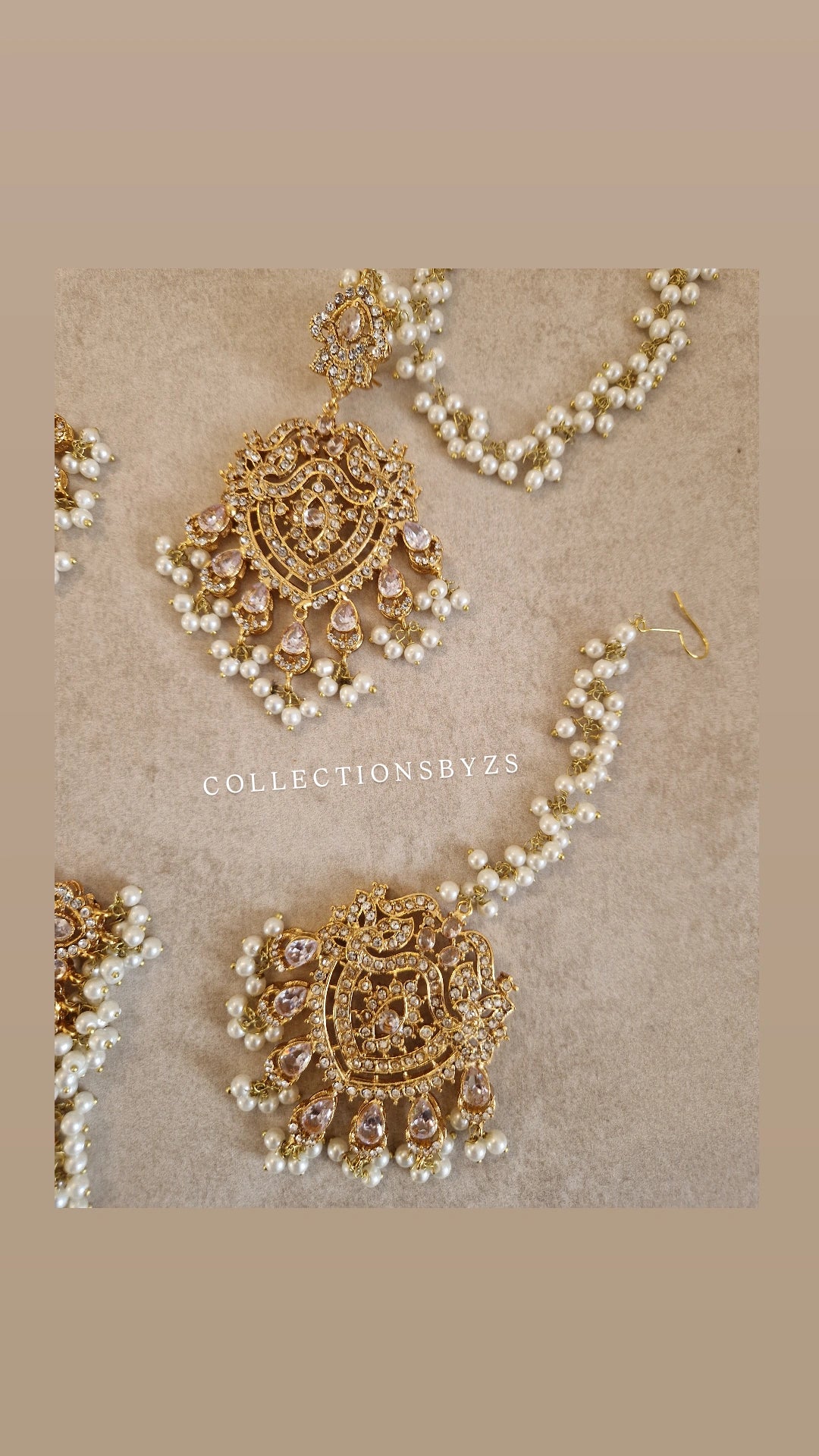 ALIMA- Beautiful Elegant Bridal Set - White and Pearl
