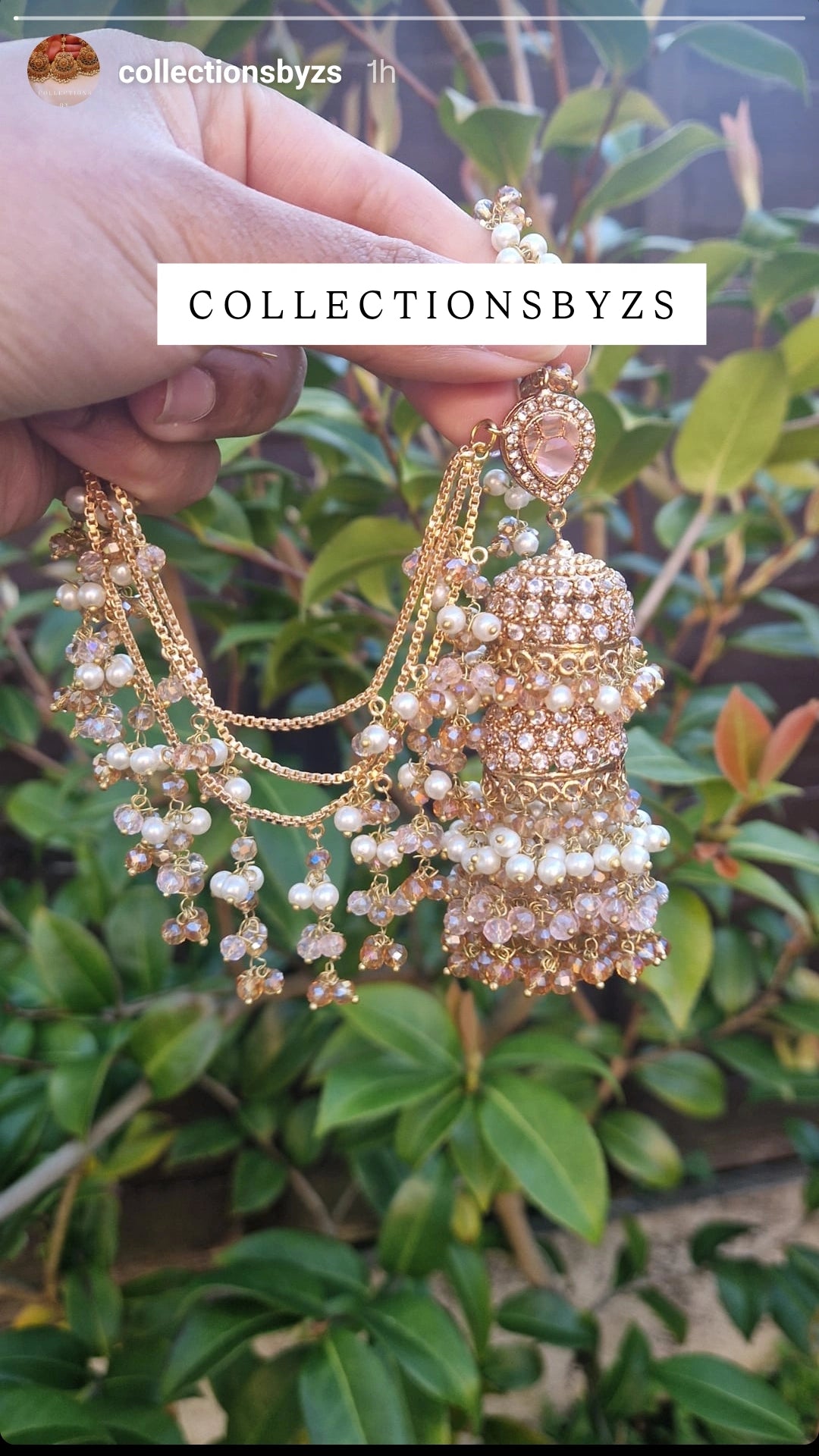 INARA -Pakistani Earrings & Tikka - PINK, GOLD & PEARL