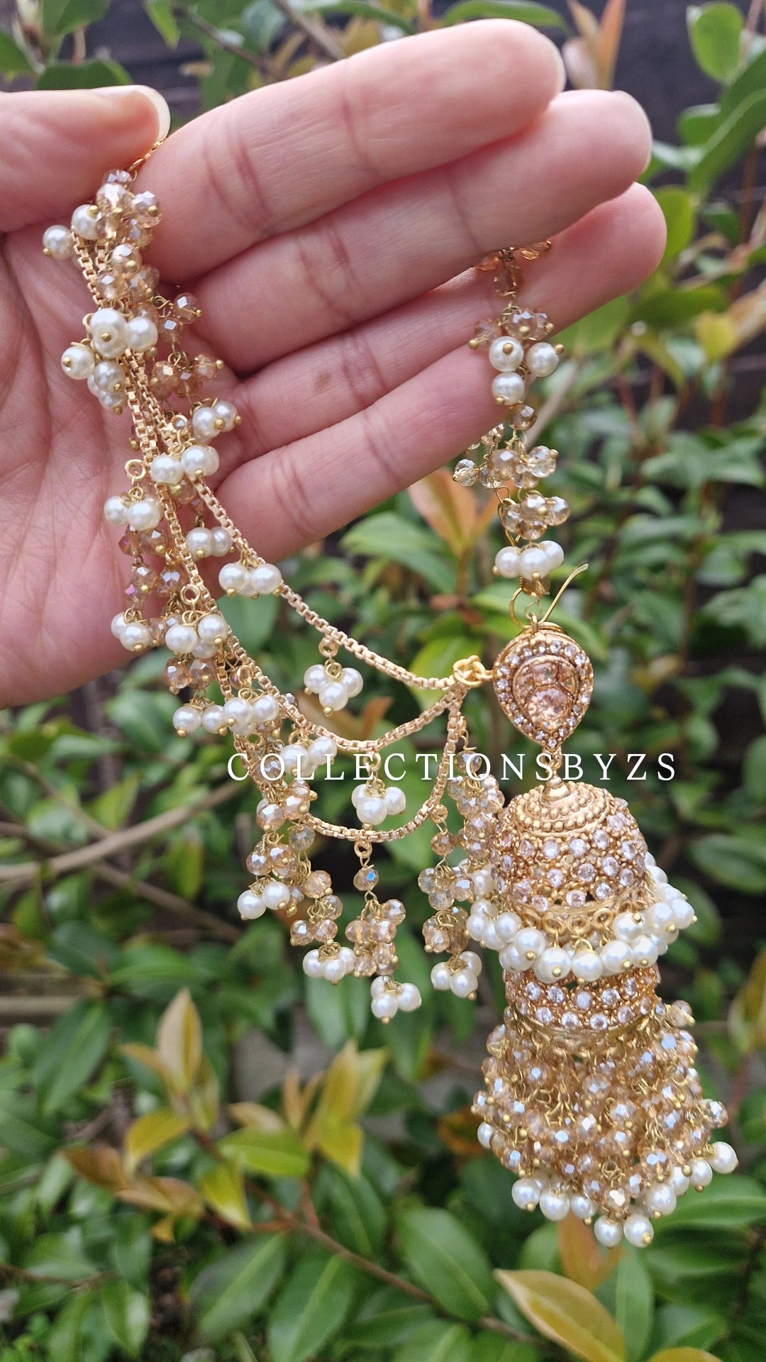INARA -Pakistani Earrings & Tikka - GOLD & PEARL