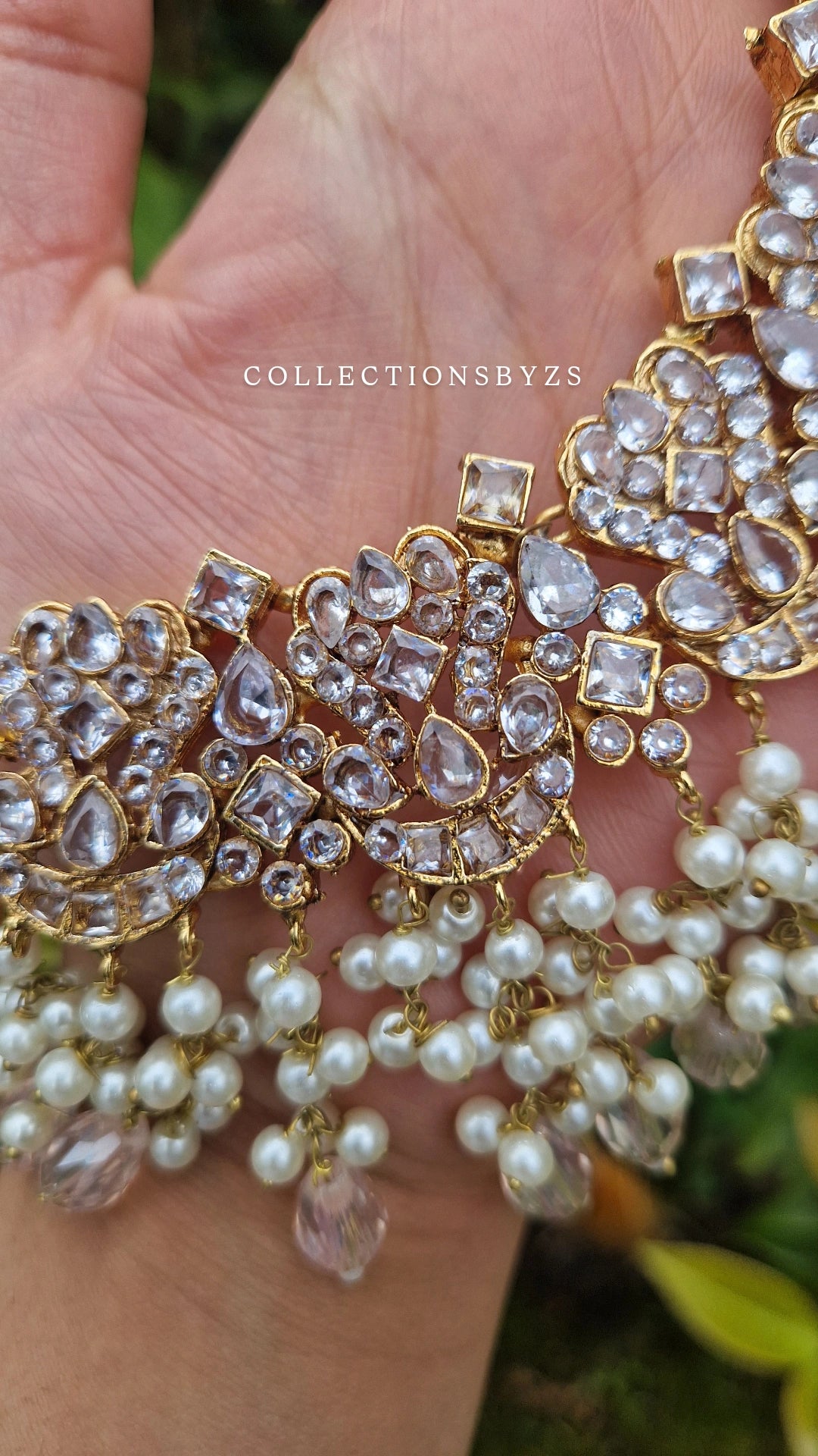 KARIM - Bridal/Semi Bridal Necklace, Earrings, Tikka & Jhumar - Light Pink and pearl