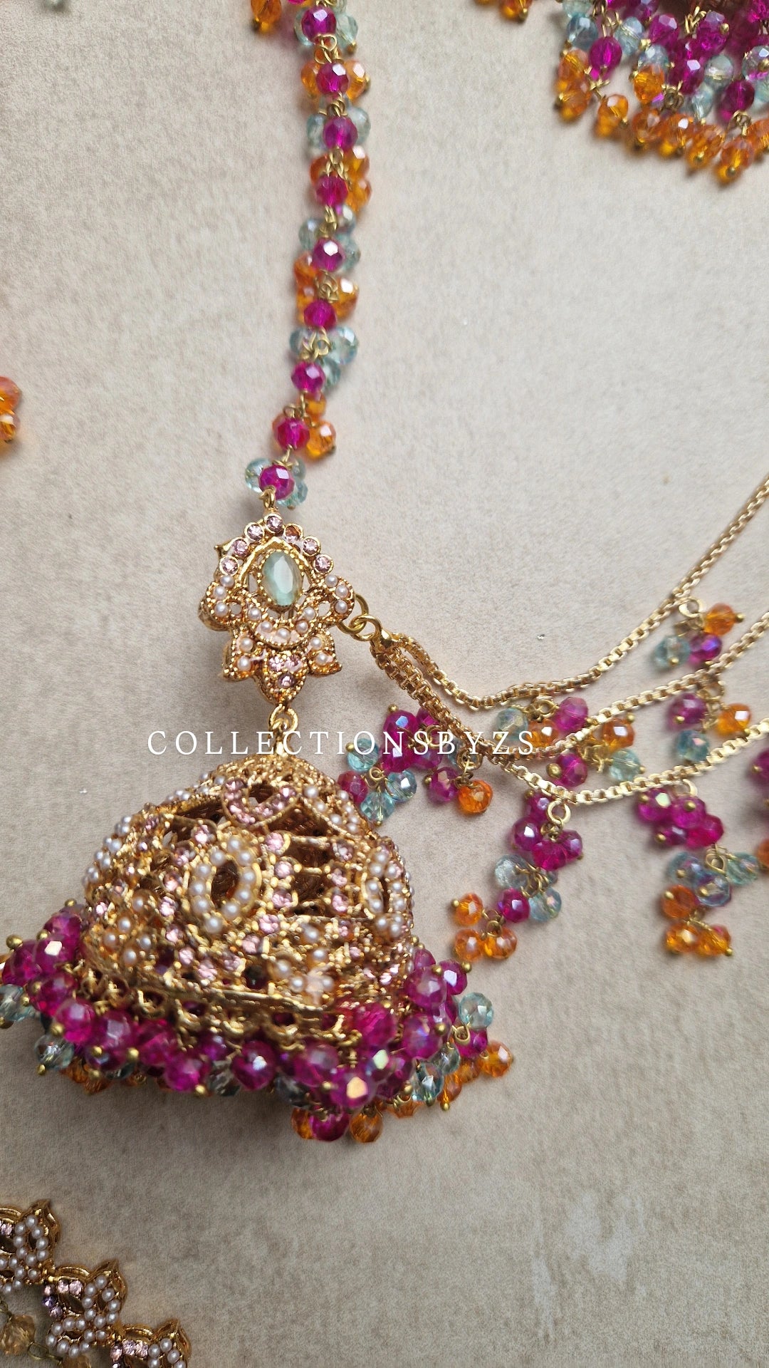 NIMRAH - Beautiful Stunning Bridal Mehndi Pakistani Jewellery Set- MULTICOLOURED.