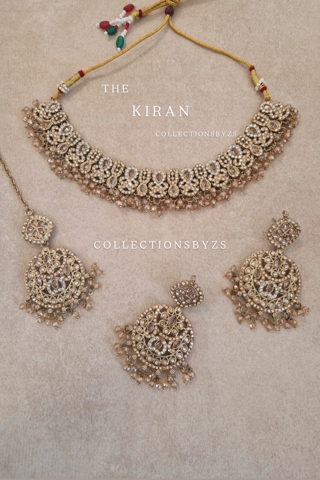 KIRAN - Golden and Silver two toned elegant Indian Jewellery Set.