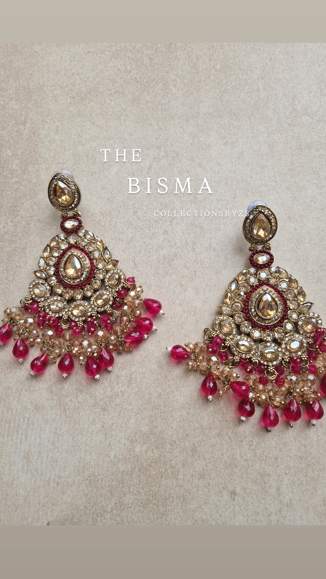 BISMA - Indian Earrings - SHOCKING PINK