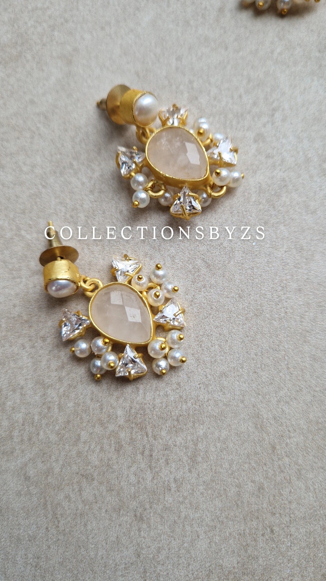 SOFIA- VERY Small, Beautiful Elegant Premium, Mother of Pearl & Rose Quartz