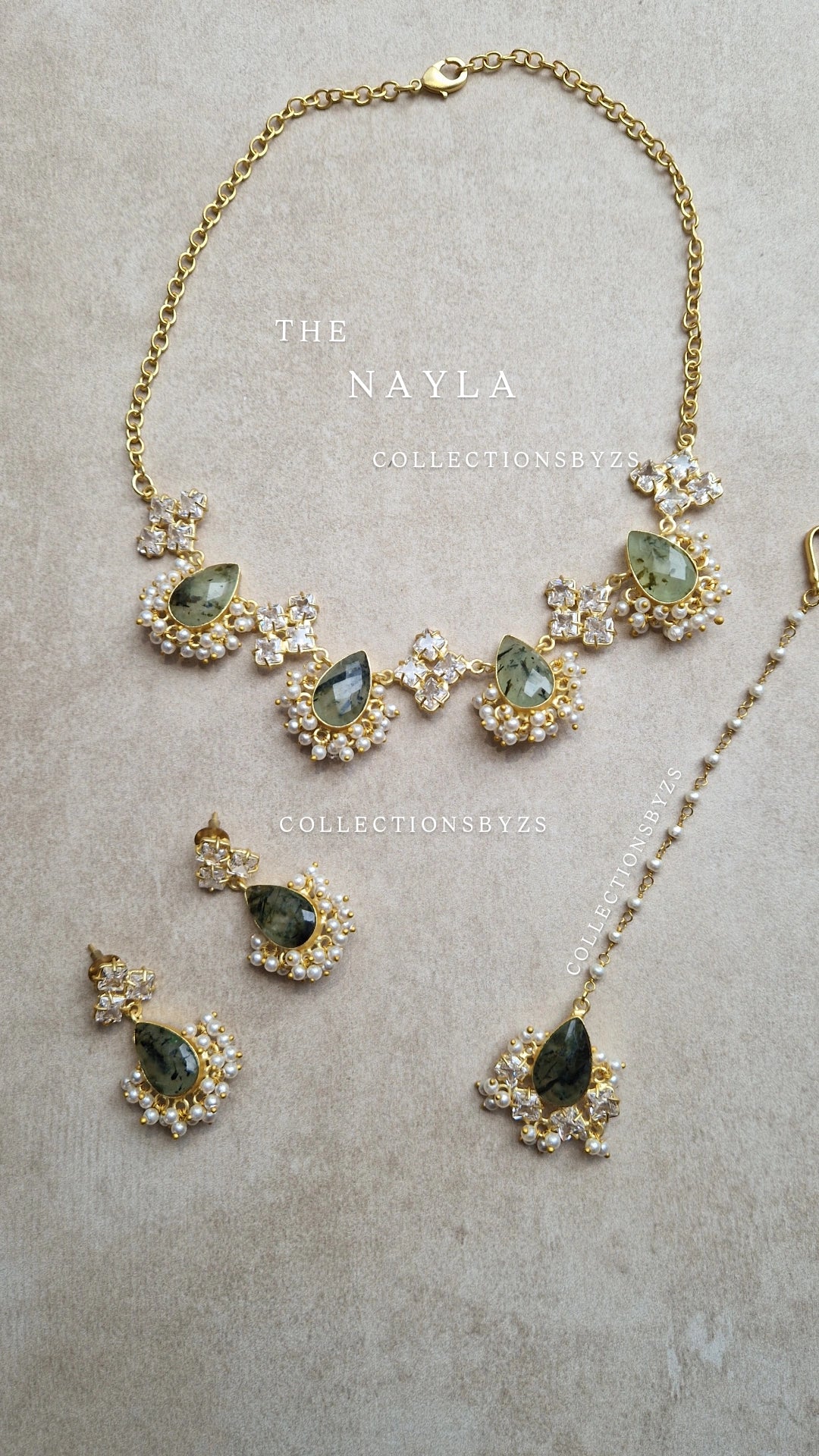 NYLA- Small, Beautiful Elegant Premium Mother of Pearl & SAGE