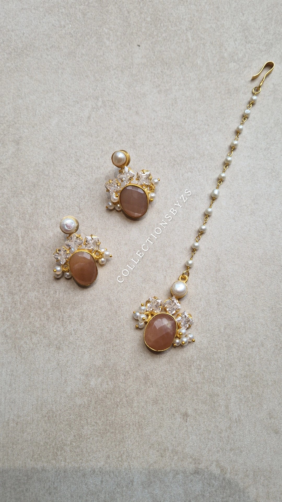 HOOR Small yet Beautiful Elegant Premium Mother of Pearl & Powder Pink - Morganite Brown