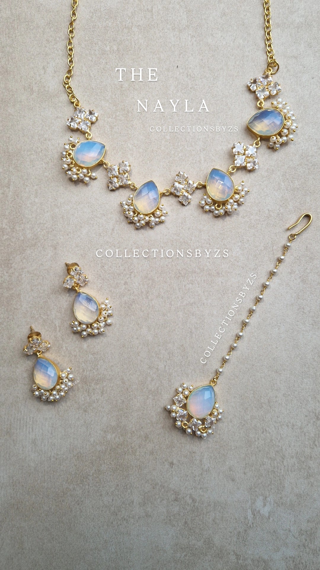 NYLA- Small, Beautiful Elegant Premium Mother of Pearl & Opalite