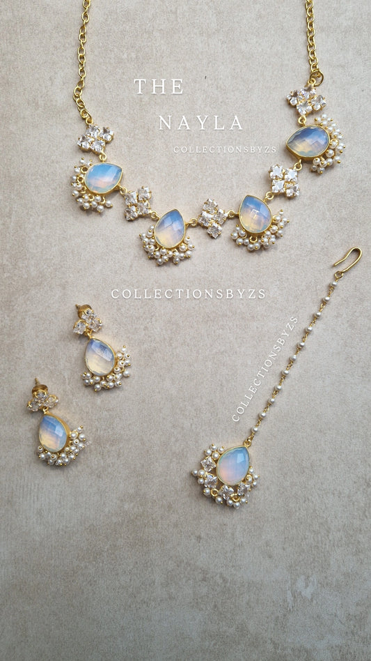 NYLA- Small, Beautiful Elegant Premium Mother of Pearl & Opalite