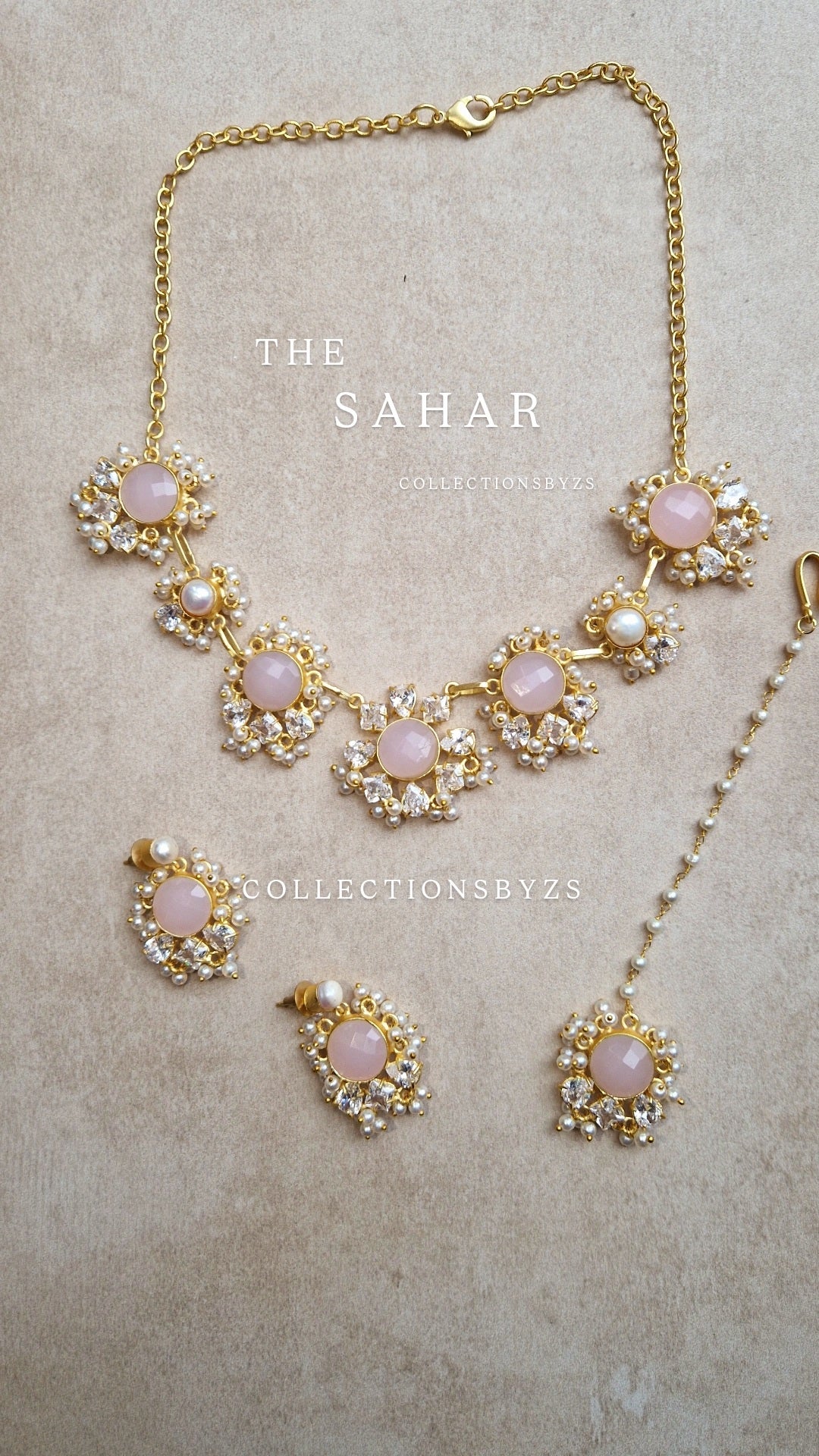SAHAR- Small yet Beautiful Elegant Premium Mother of Pearl & Powder Pink