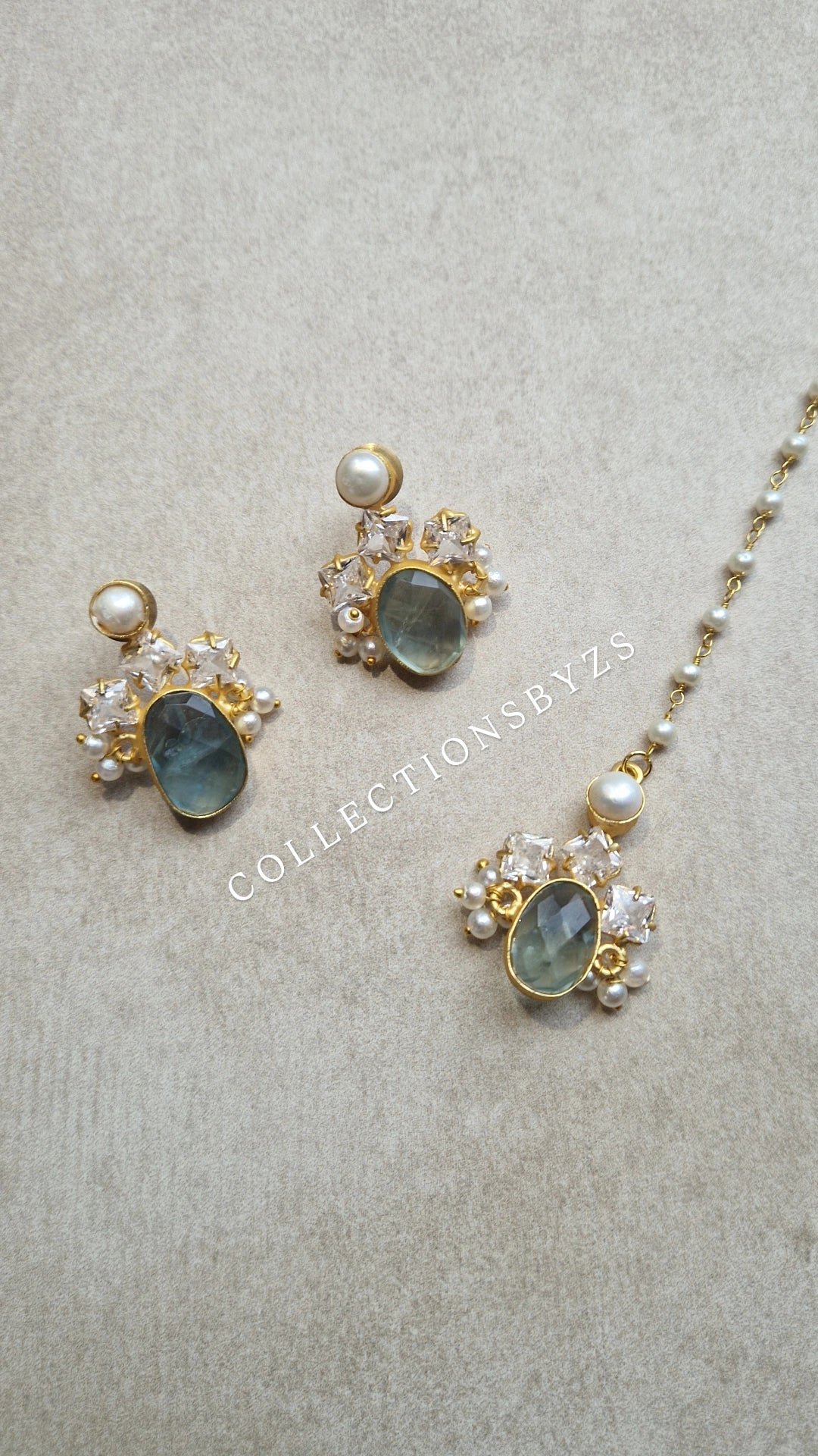 FALAK Small Beautiful Elegant *Premium* Mother of Pearl & Powder Pink -Rose Quartz & Sage