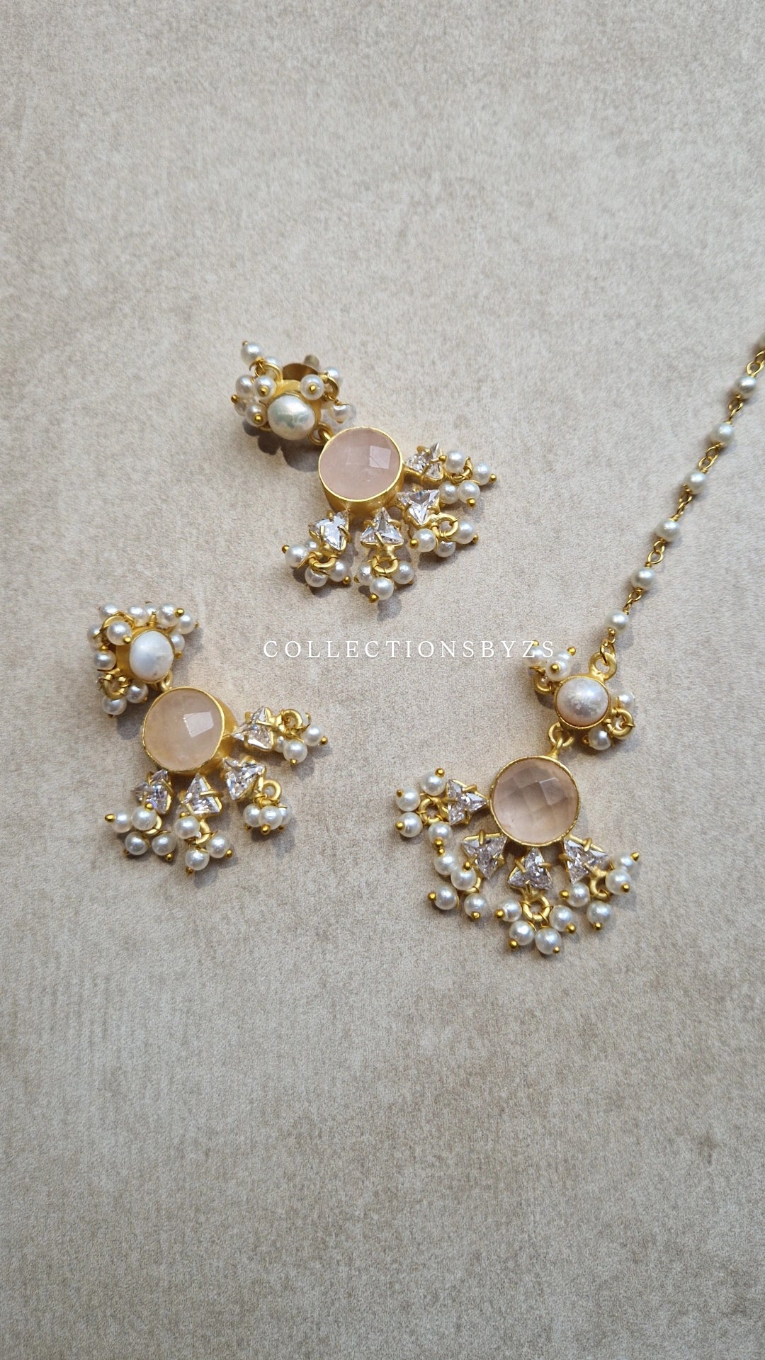 EMAN  Elegant, Luxury *Premium* Fresh Water pearl and Rose Quartz