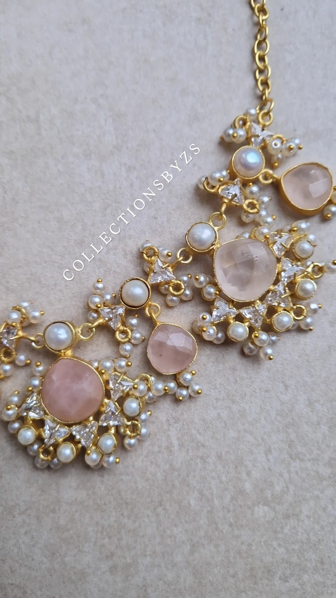 NIDA- Elegant, Luxury *Premium* Fresh Water Pearl and Rose Quartz
