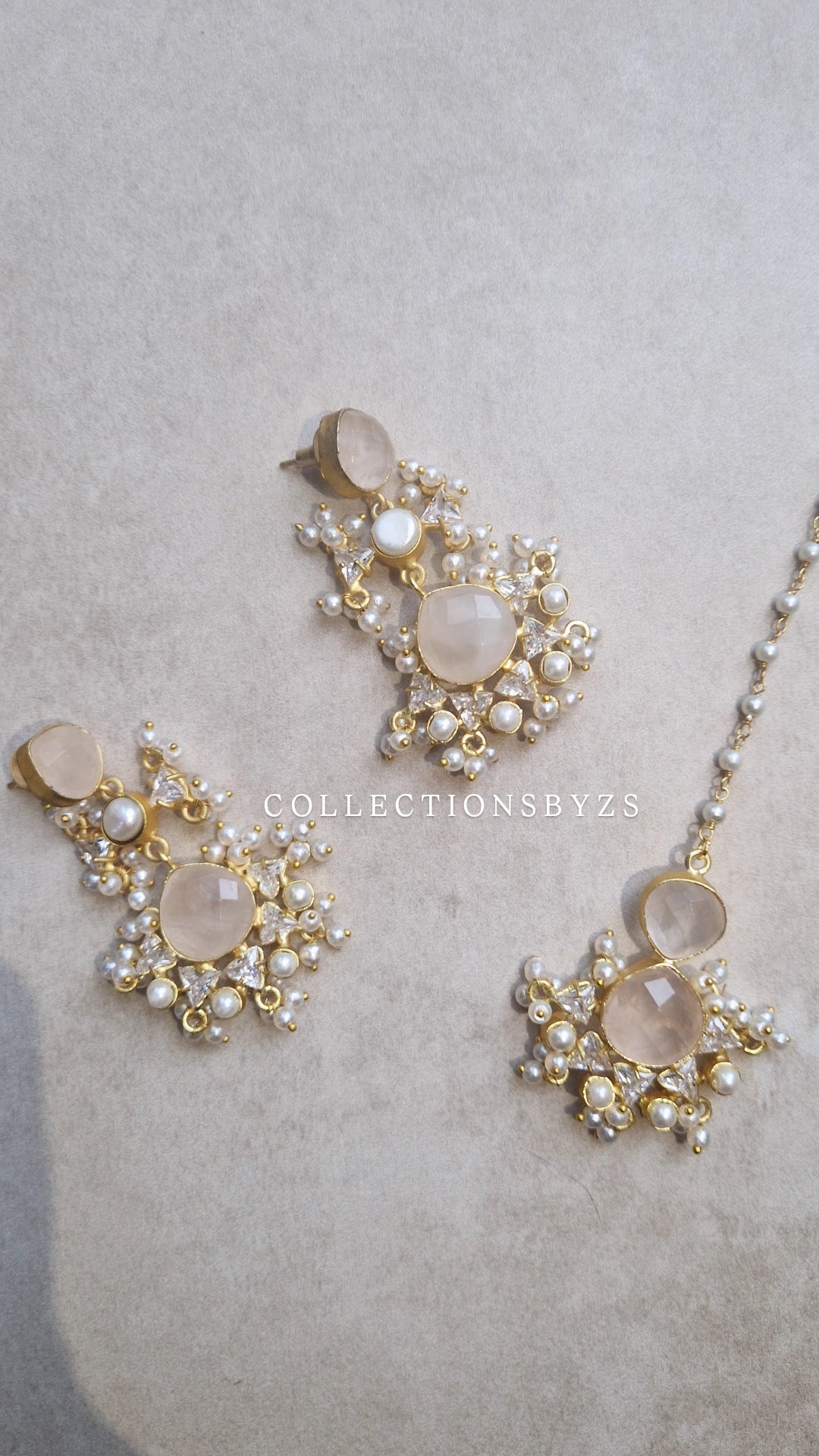 NIDA- Elegant, Luxury *Premium* Fresh Water Pearl and Rose Quartz