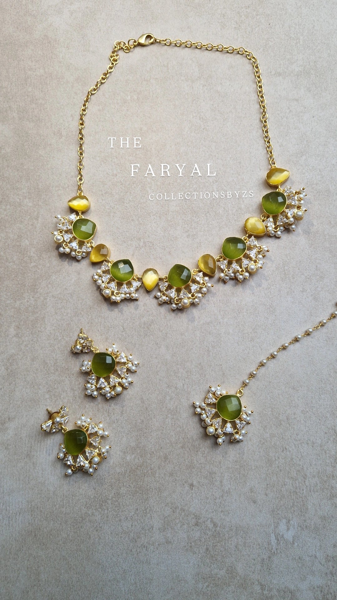 FARYAL Small Beautiful Elegant *Premium* Mother of Pearl& YELLOW & GREEN