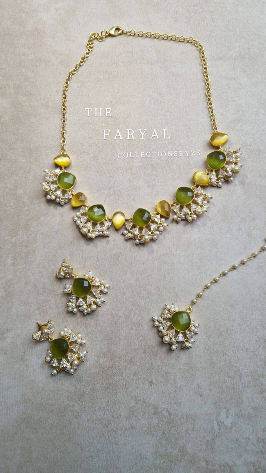 FARYAL Small Beautiful Elegant *Premium* Mother of Pearl& YELLOW & GREEN