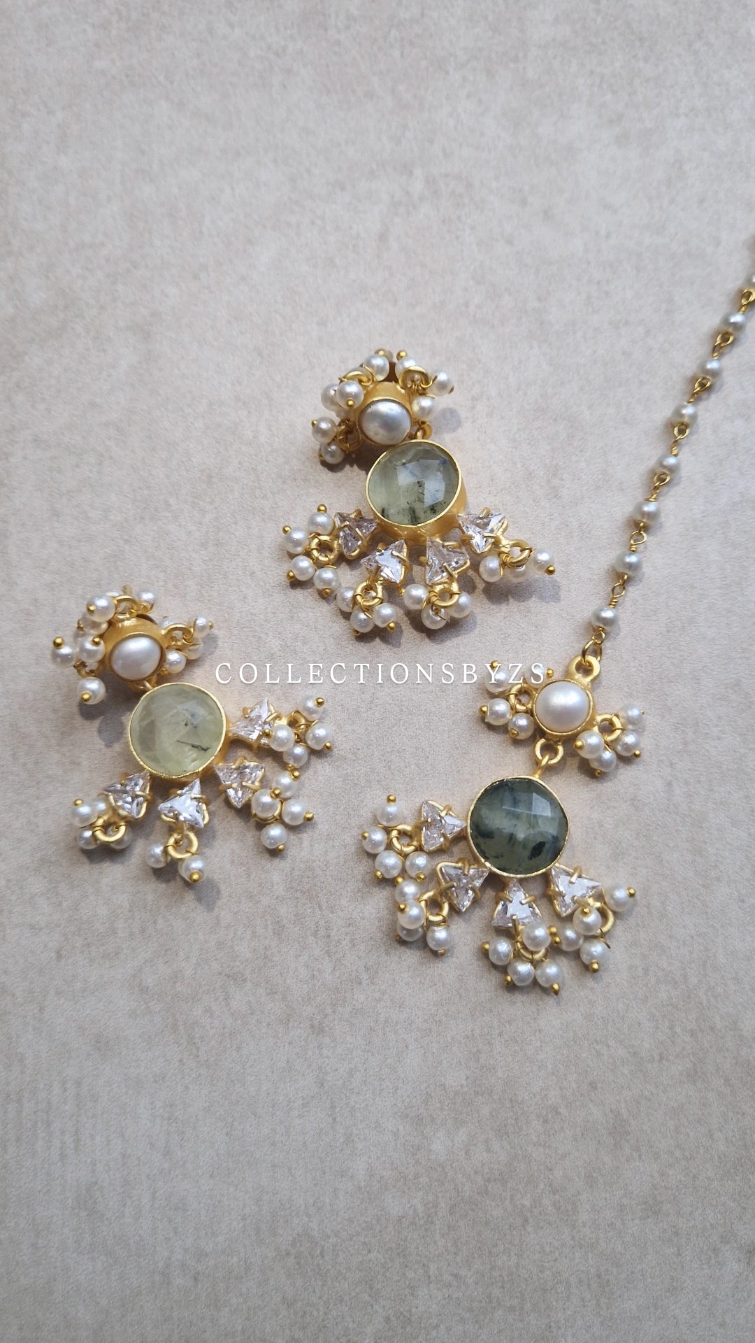 EMAN  Elegant, Luxury *Premium* Fresh Water Pearl and SAGE (Necklace OR Choker)